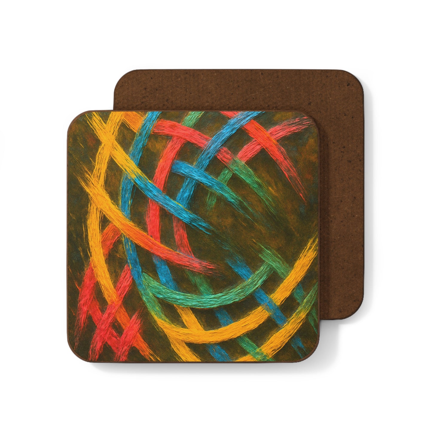Vibrant Weave Hardboard Back Coaster