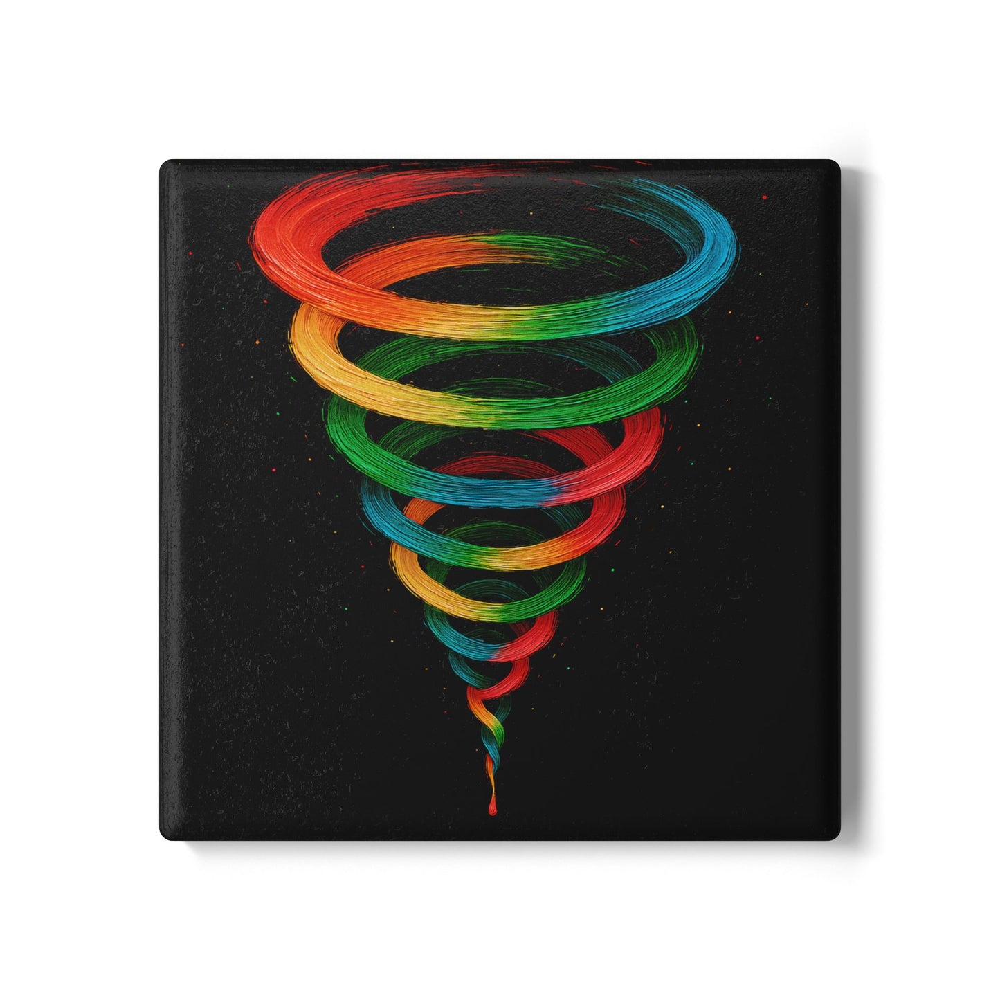 Vibrant Spiral Ceramic Coaster - Cyclone Design