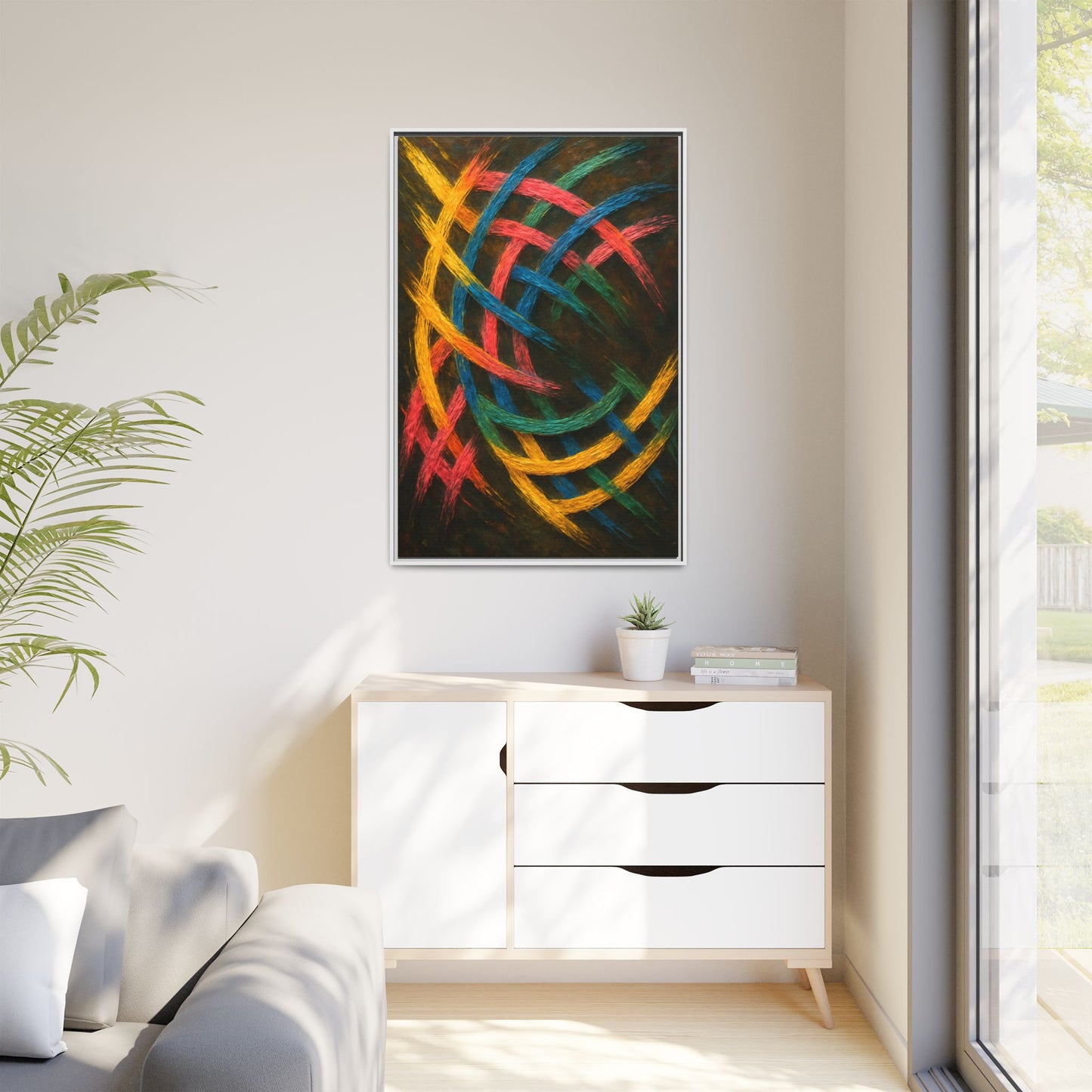 Multi-Color Wave Canvas Art - Weave Design