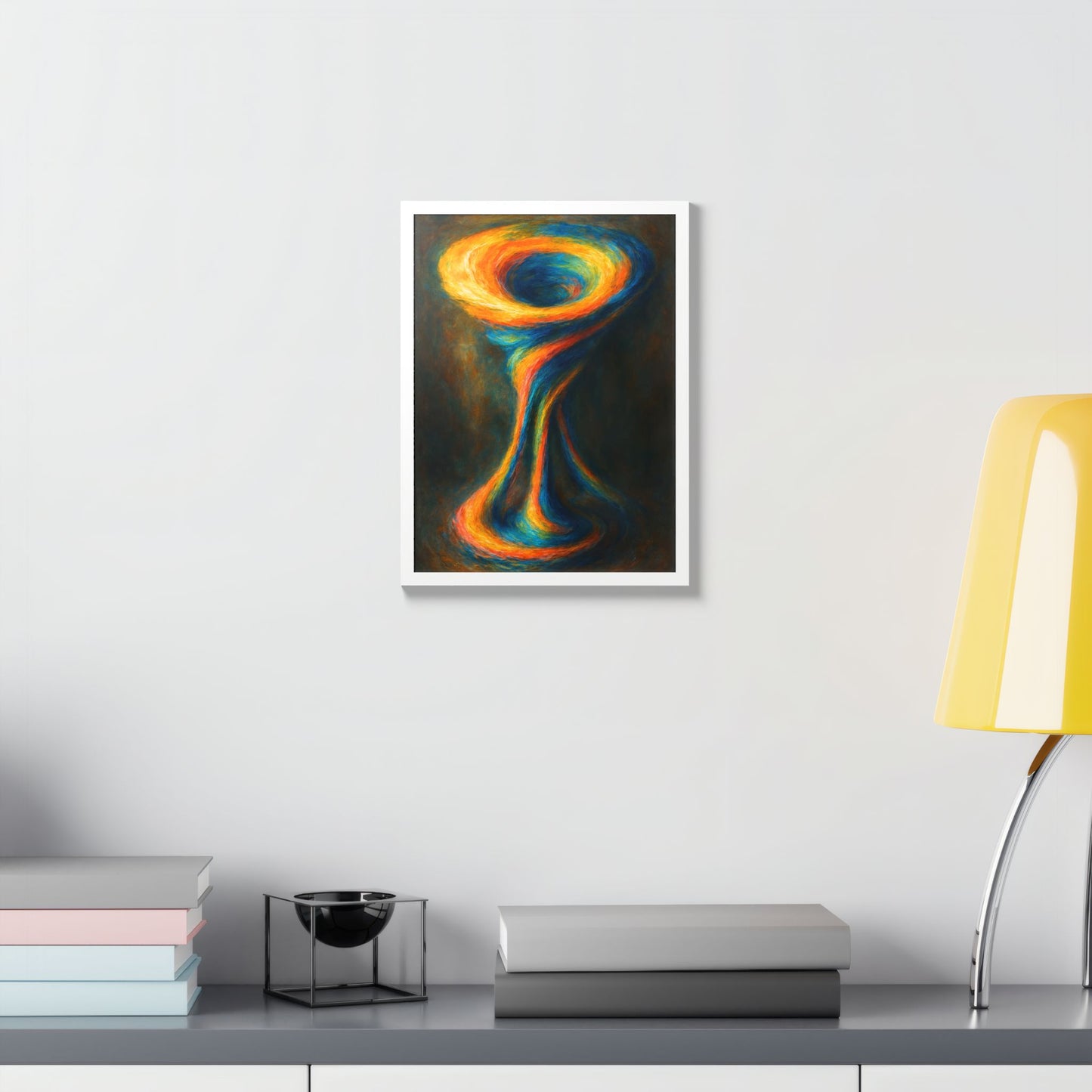 Multi-Color Wooden Framed Art Print - Cyclone Design