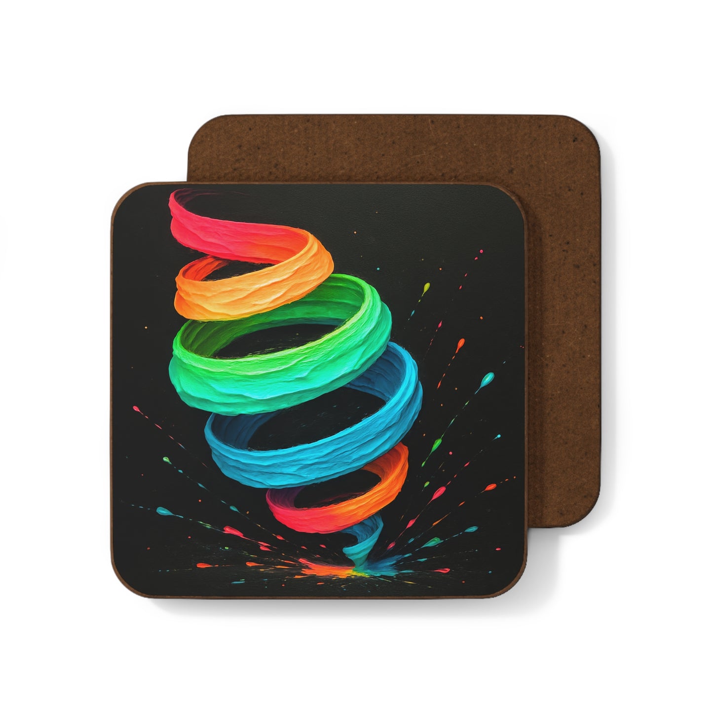 Vibrant Spiral Coaster Set - Cyclone Design