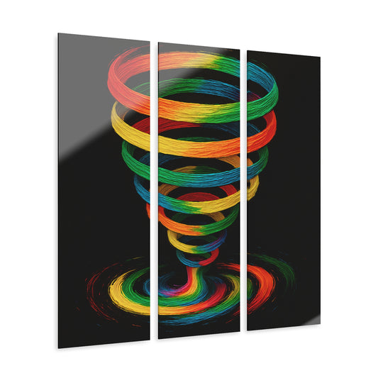 Colorful Tornado Acrylic Prints Triptych - Cyclone Design