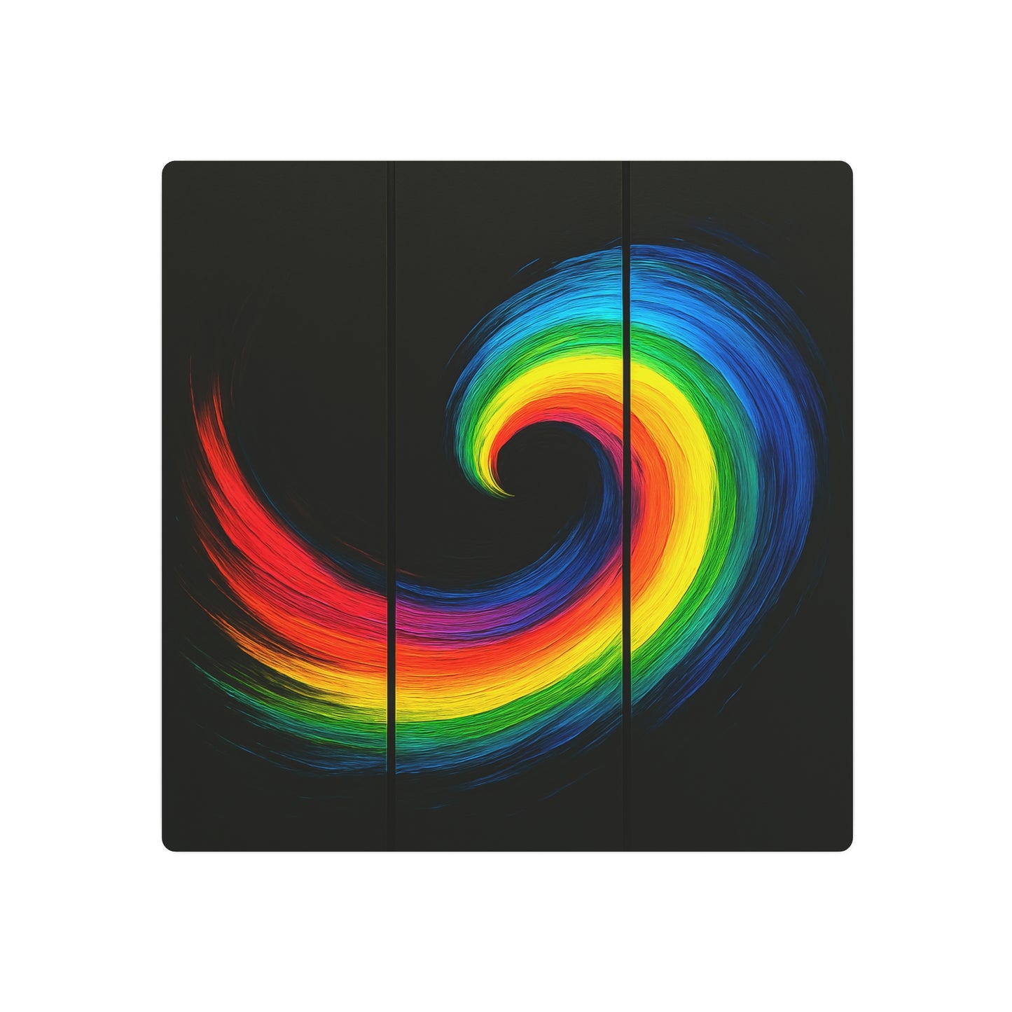 Vibrant Wave Metal Art - Cyclone Design