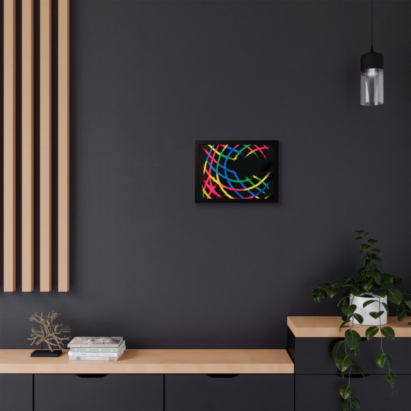 Colorful Wooden Frame Wall Art - Weave Design