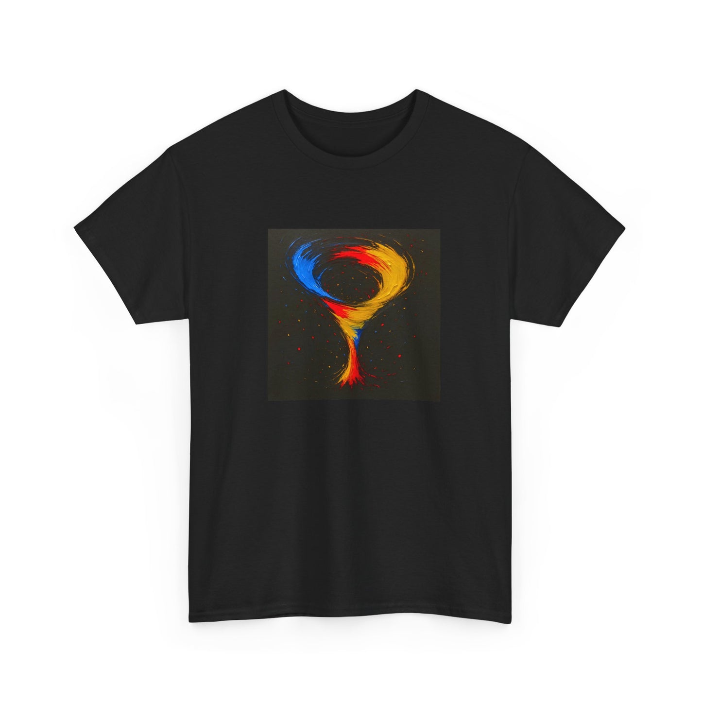 Unisex Heavy Cotton Abstract Art Tee - Cyclone Design