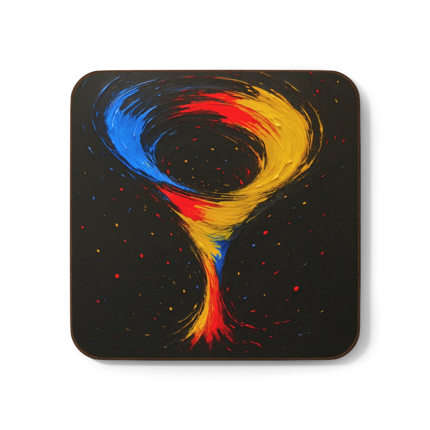 Vibrant Abstract Art Coaster Set - Cyclone Design