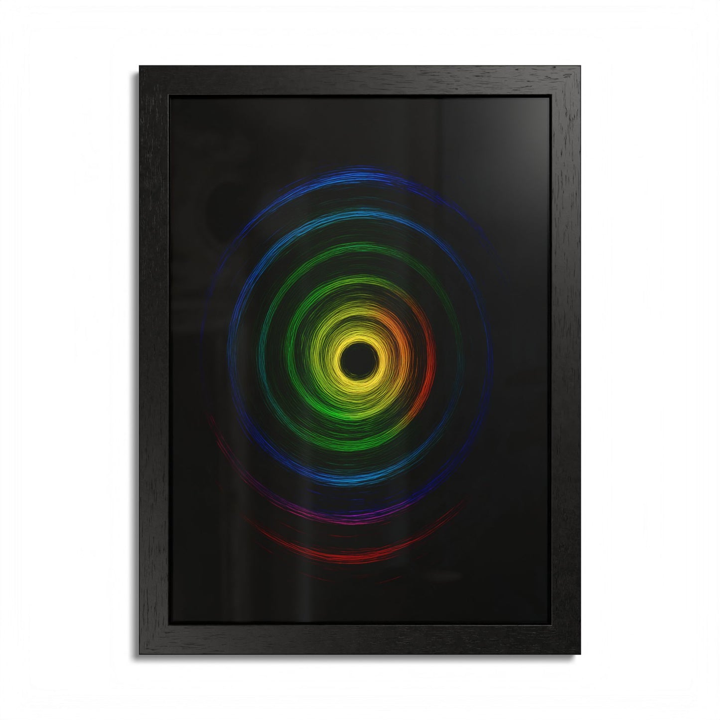 Modern Spiral Wooden Framed Print WallArt - Cyclone Design