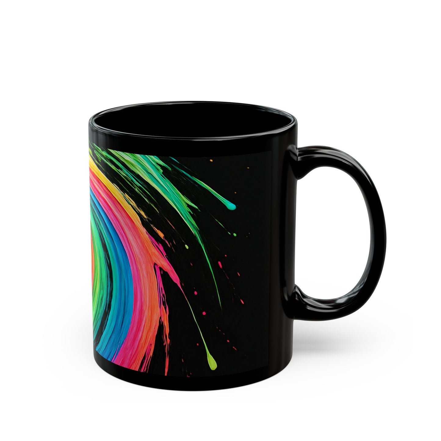 Colorful Swirl Black  Coffee Mug - Melt Design
