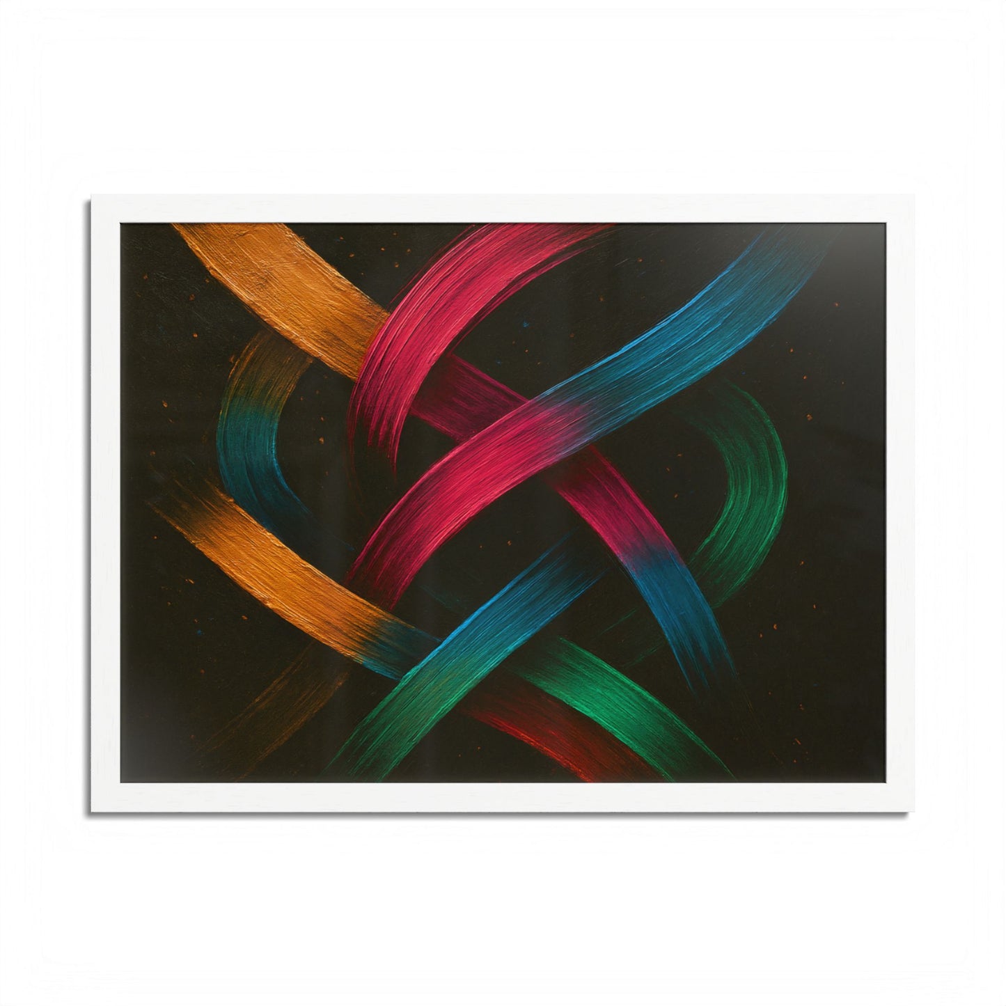 Vibrant Wooden Framed  Gallery Wall Art - Weave Design