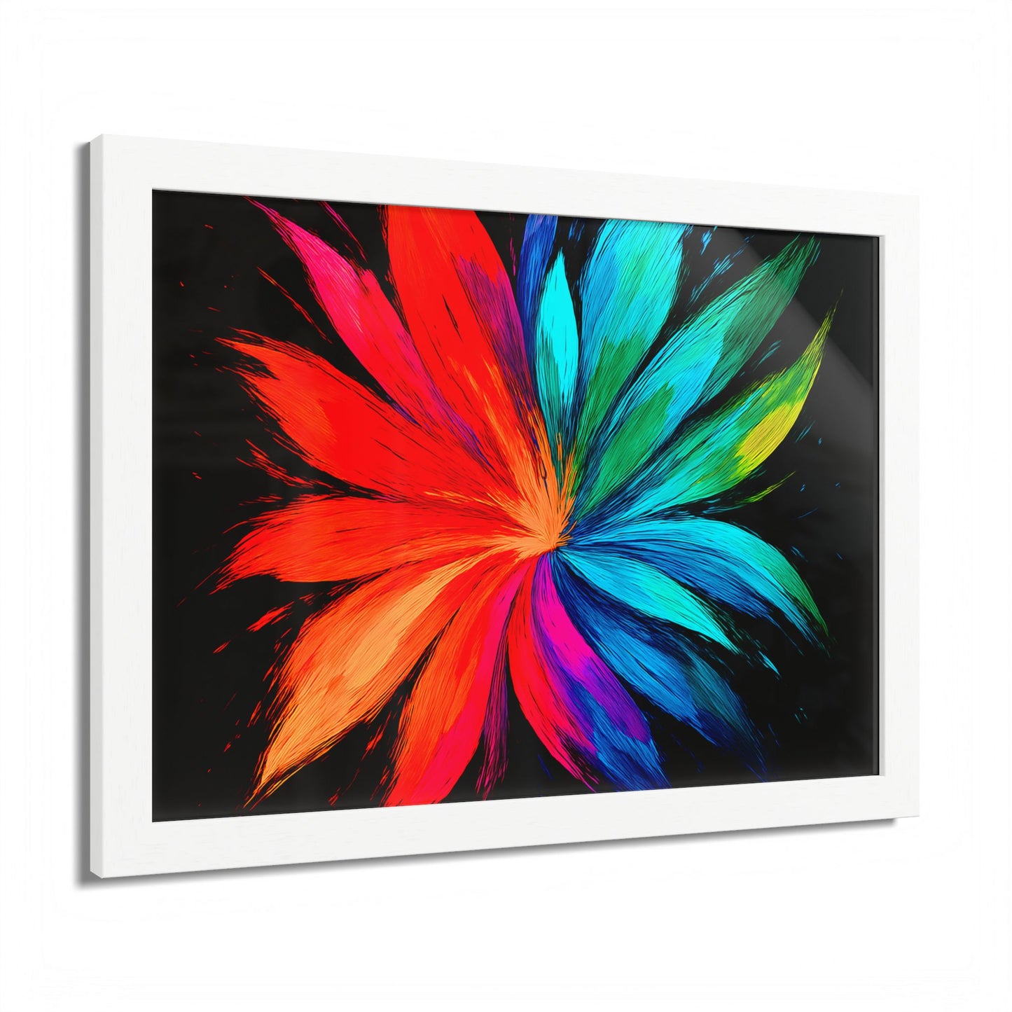 Vibrant Floral Wooden Framed Art - Melt Design