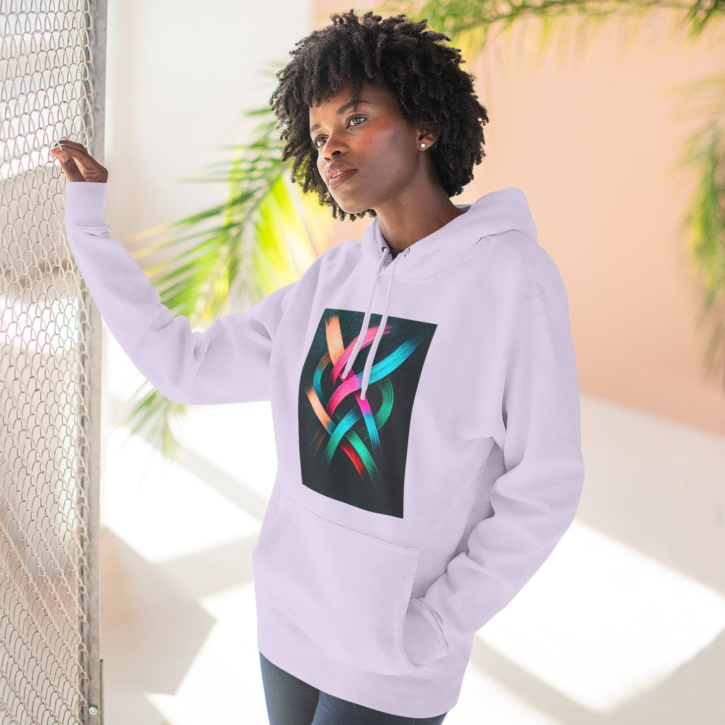 Colorful Abstract Art Hoodie - Weave Design