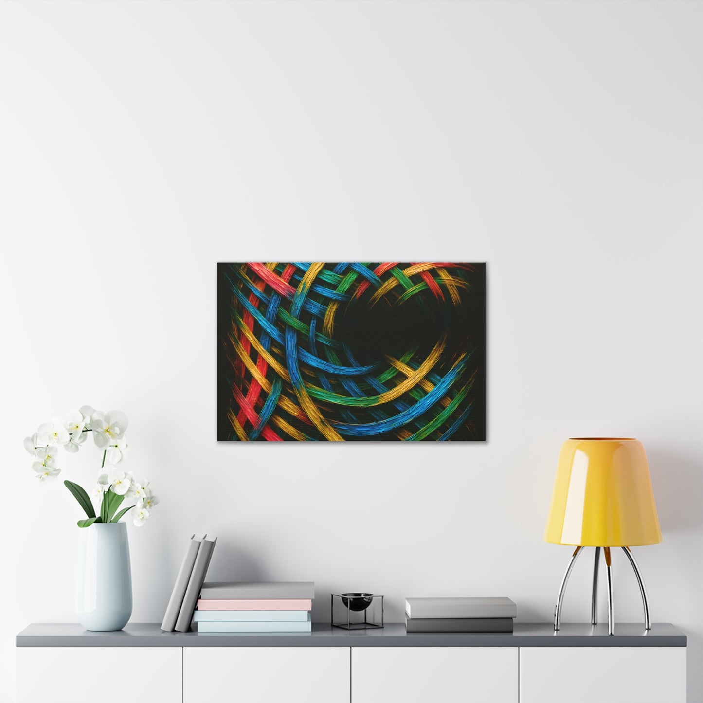 Vibrant Abstract Canvas Art - Weave Design