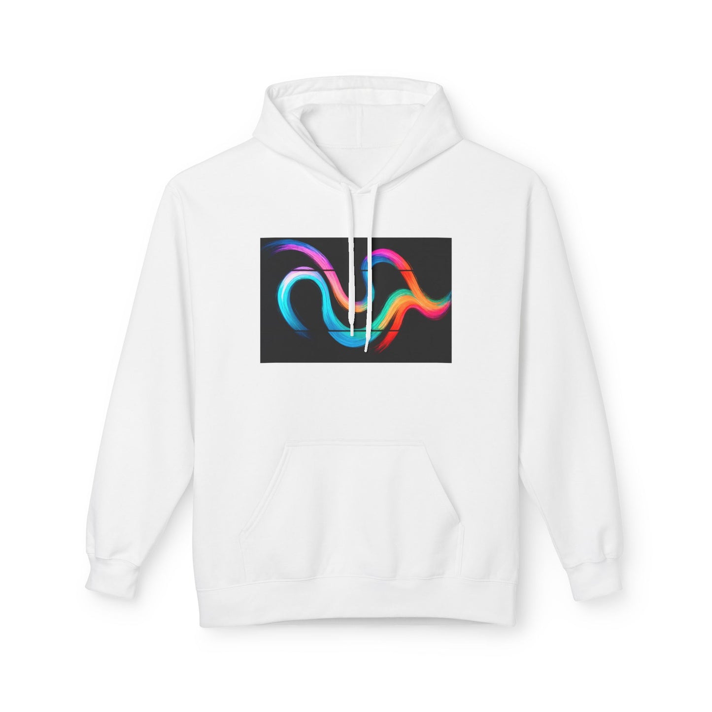 Colorful Wave Fleece Hoodie - Weave Design