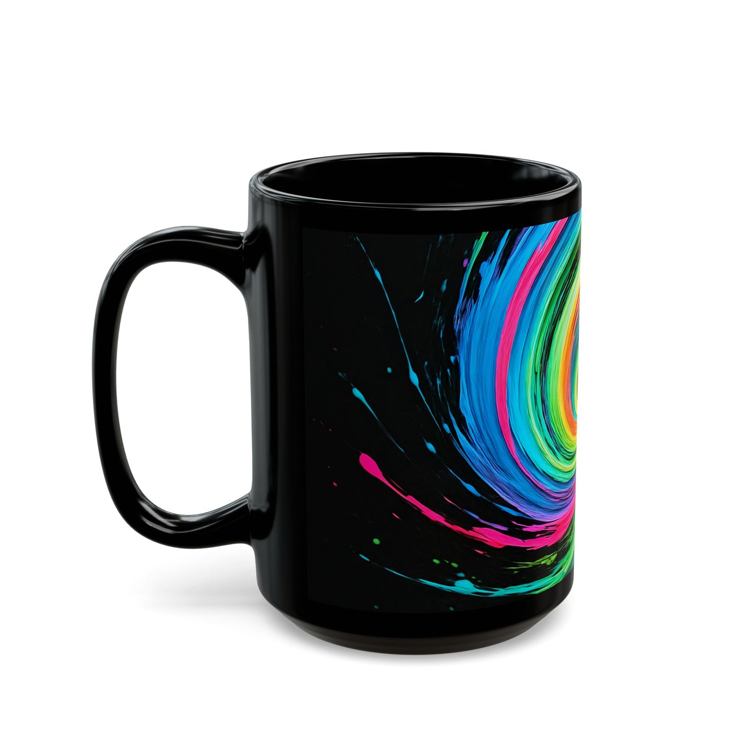 Colorful Swirl Black  Coffee Mug - Melt Design