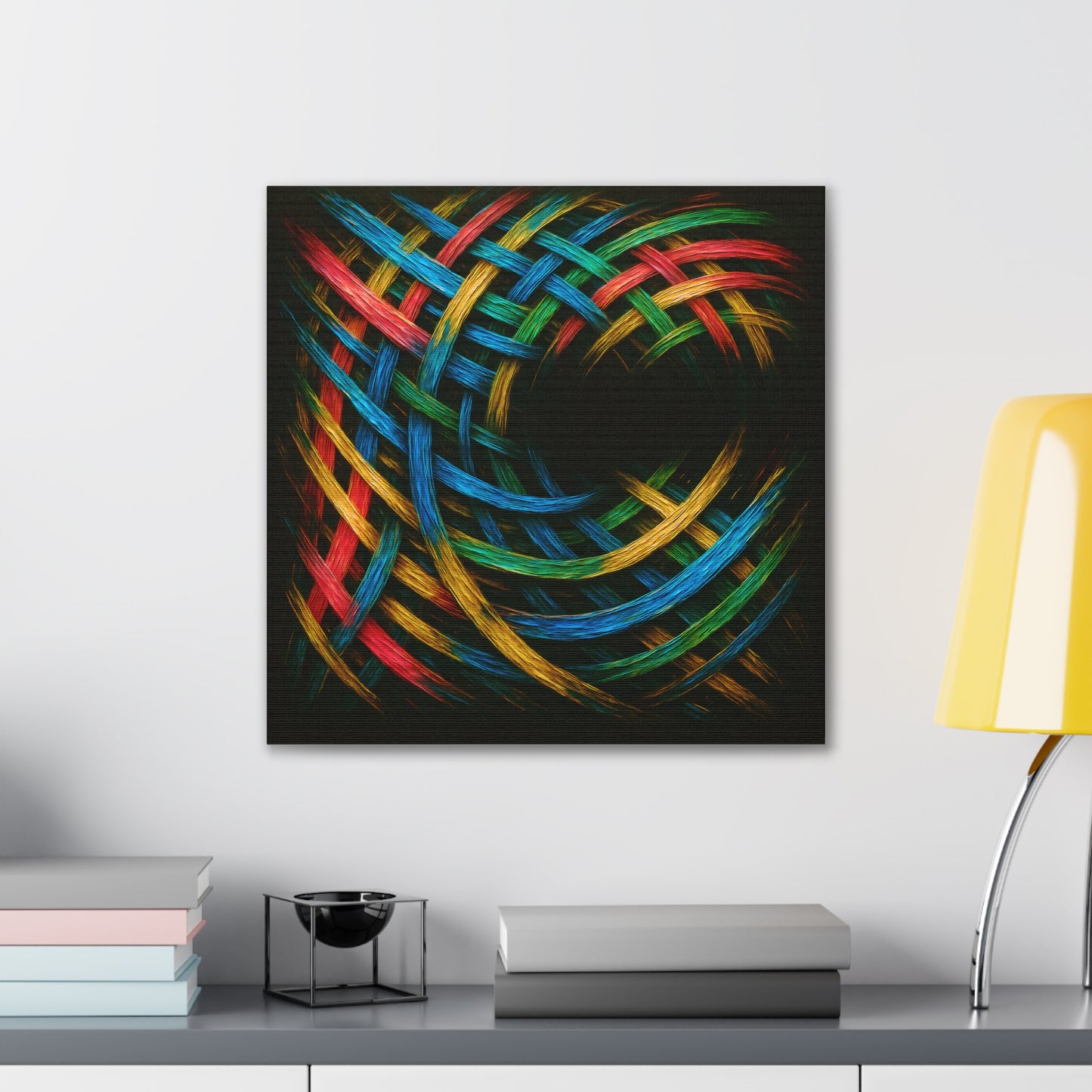 Vibrant Abstract Canvas Art - Weave Design