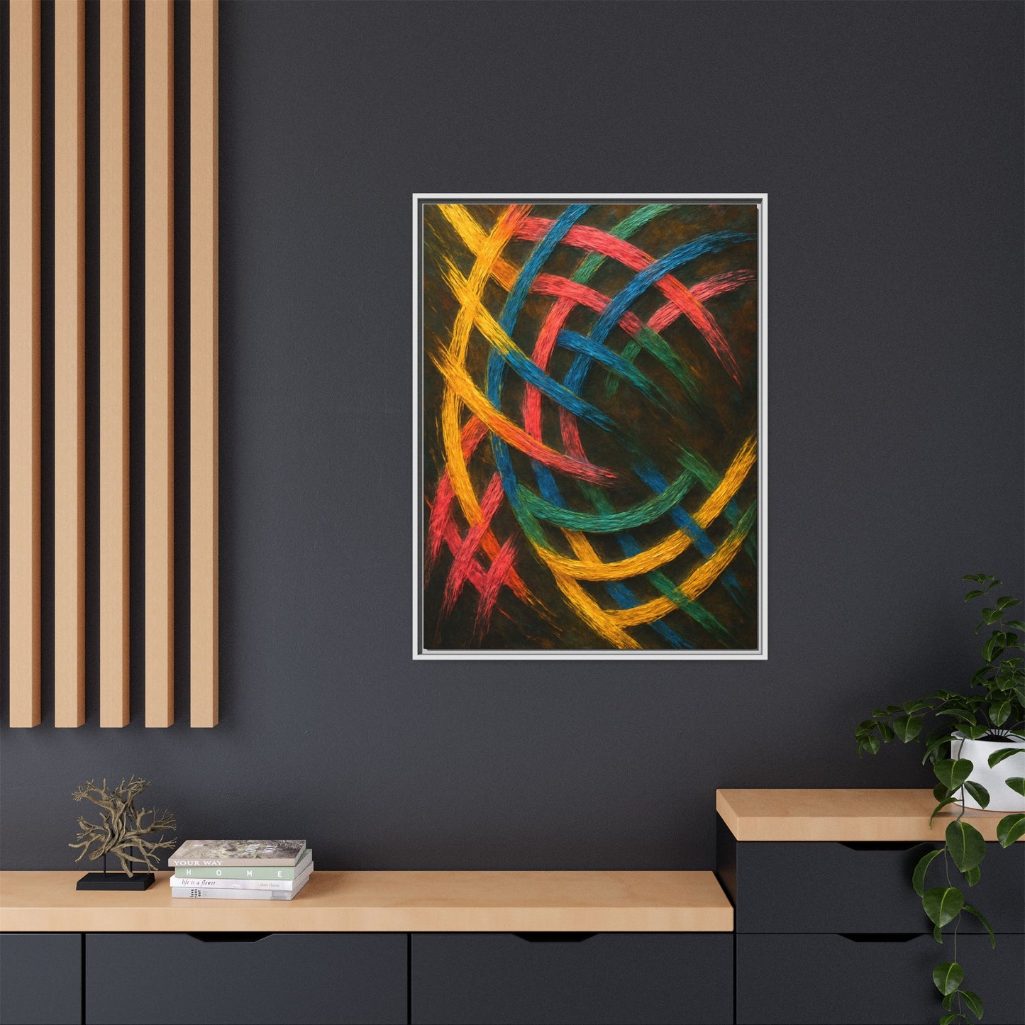 Multi-Color Wave Canvas Art - Weave Design
