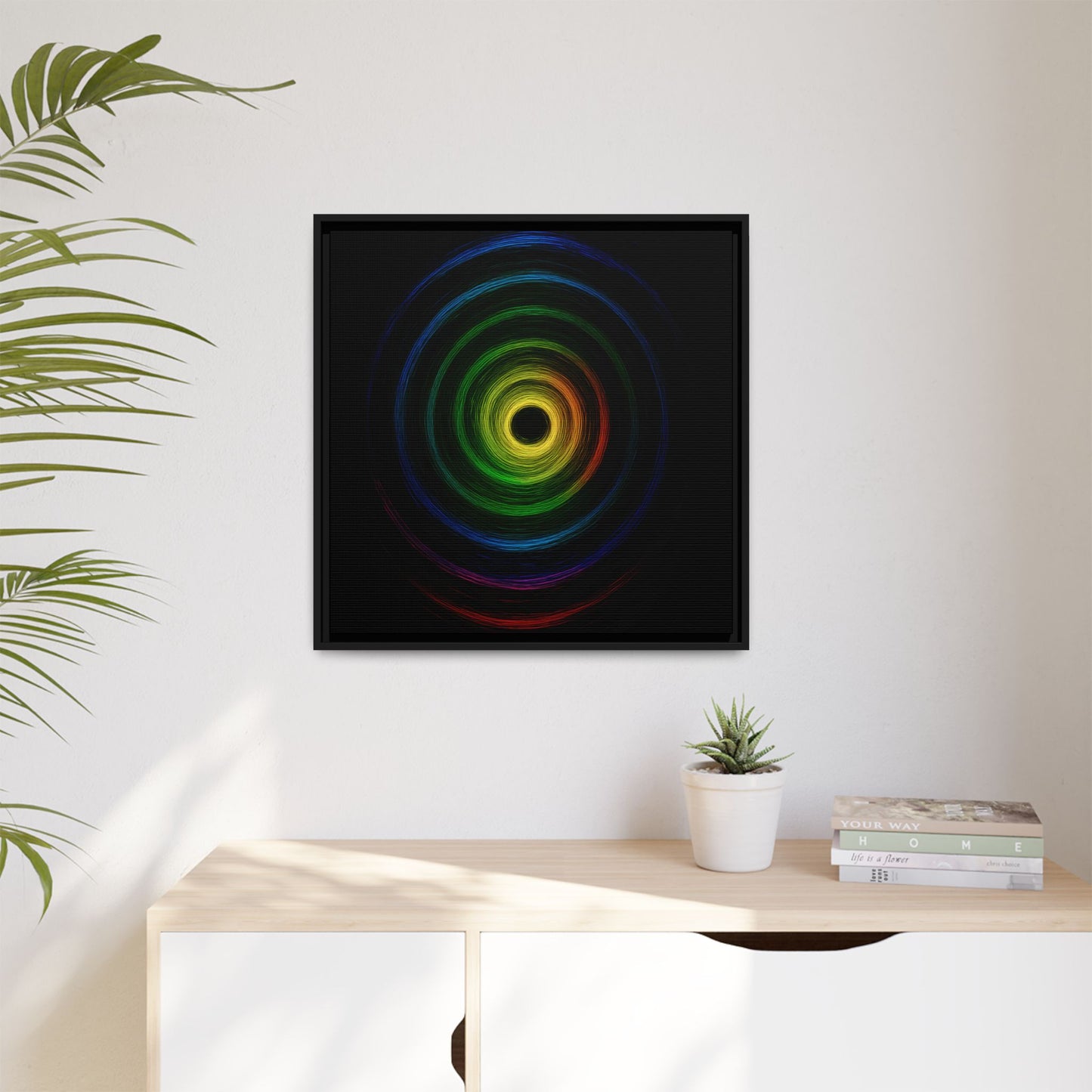Framed Colorful Ripple Art Print - Cyclone Design