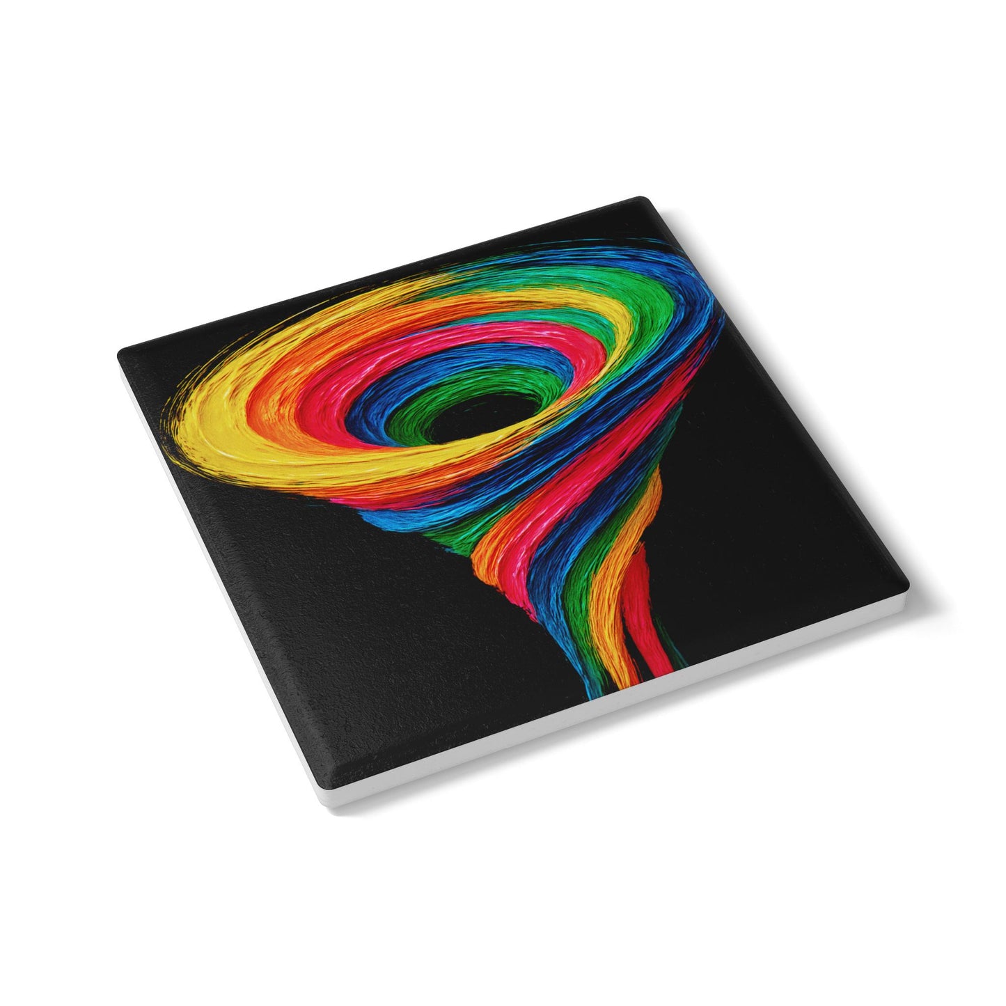 Vibrant Swirl Ceramic Coaster - Cyclone Design