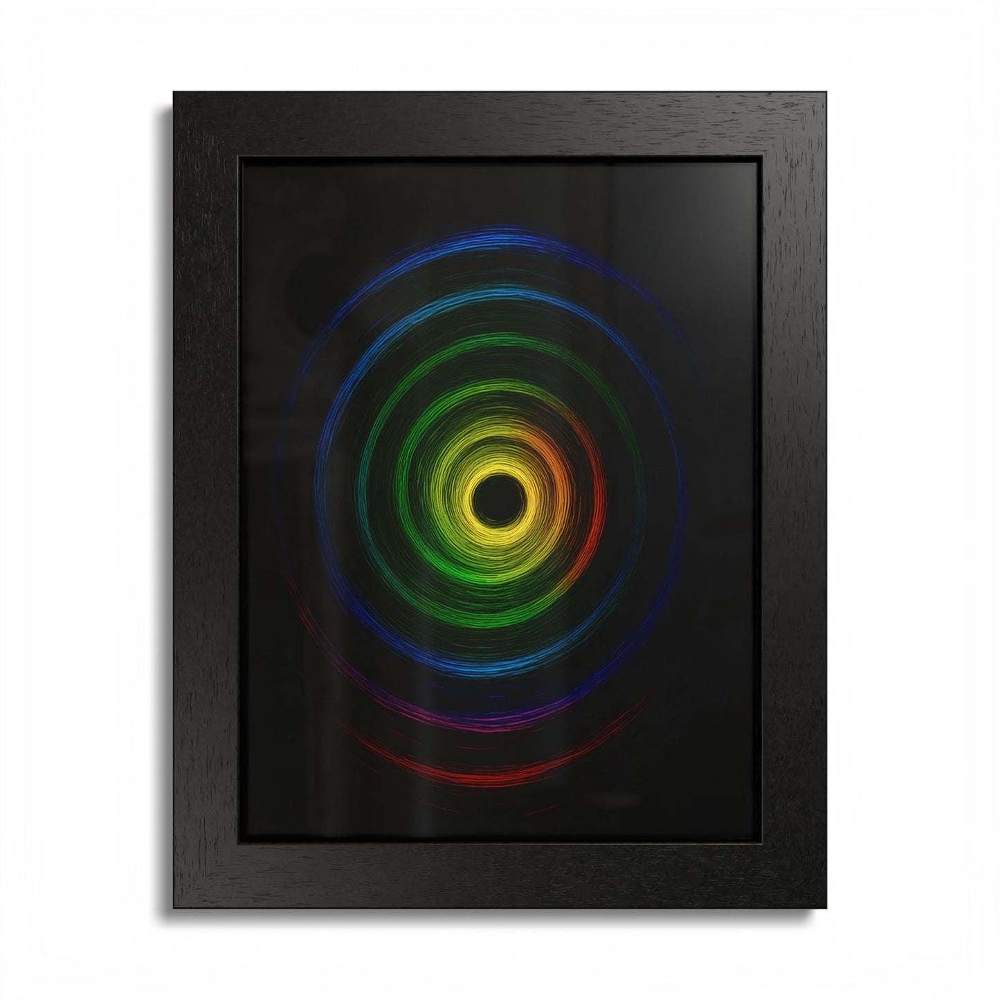 Modern Spiral Wooden Framed Print WallArt - Cyclone Design