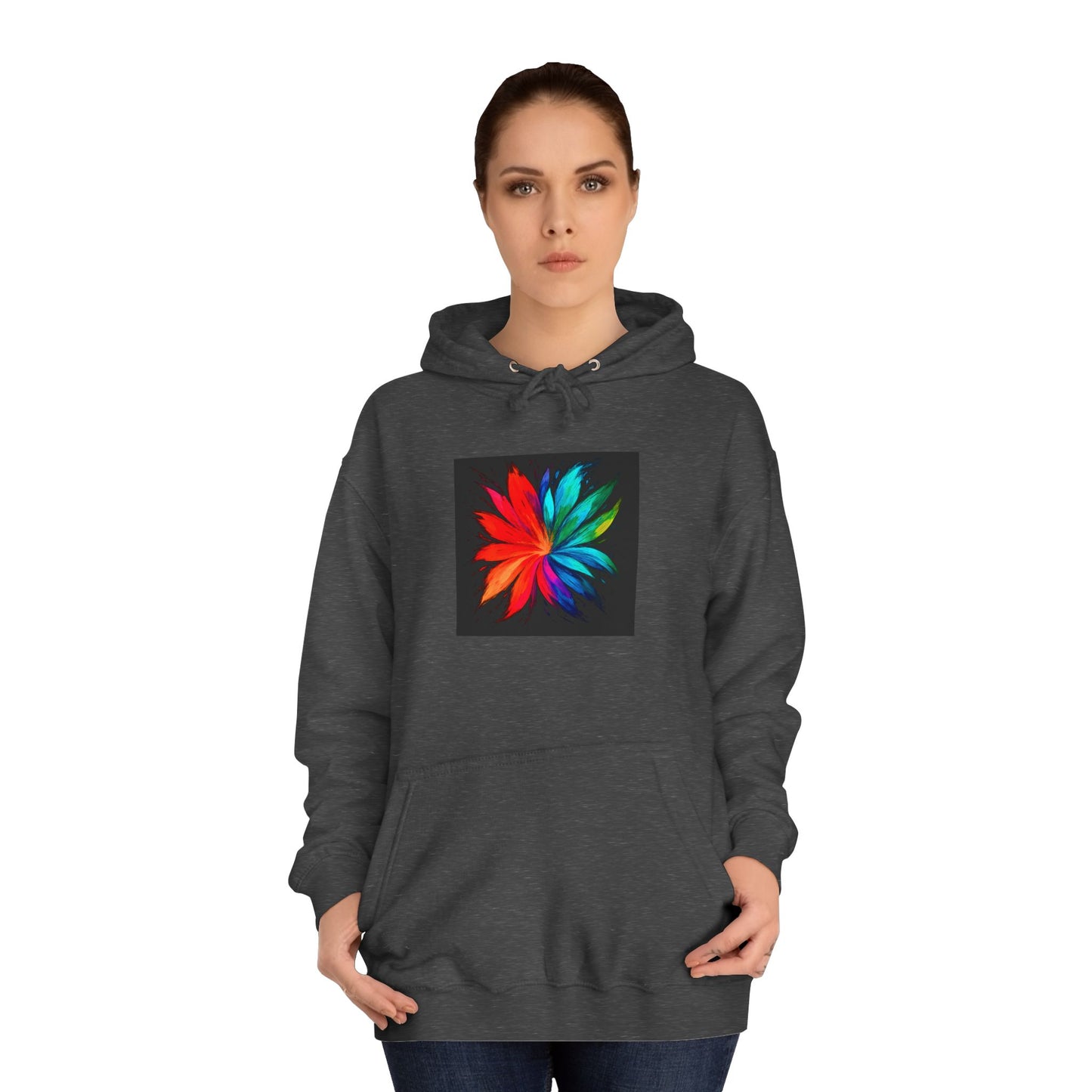 Colorful Bloom Unisex College Hoodie - Melt Design