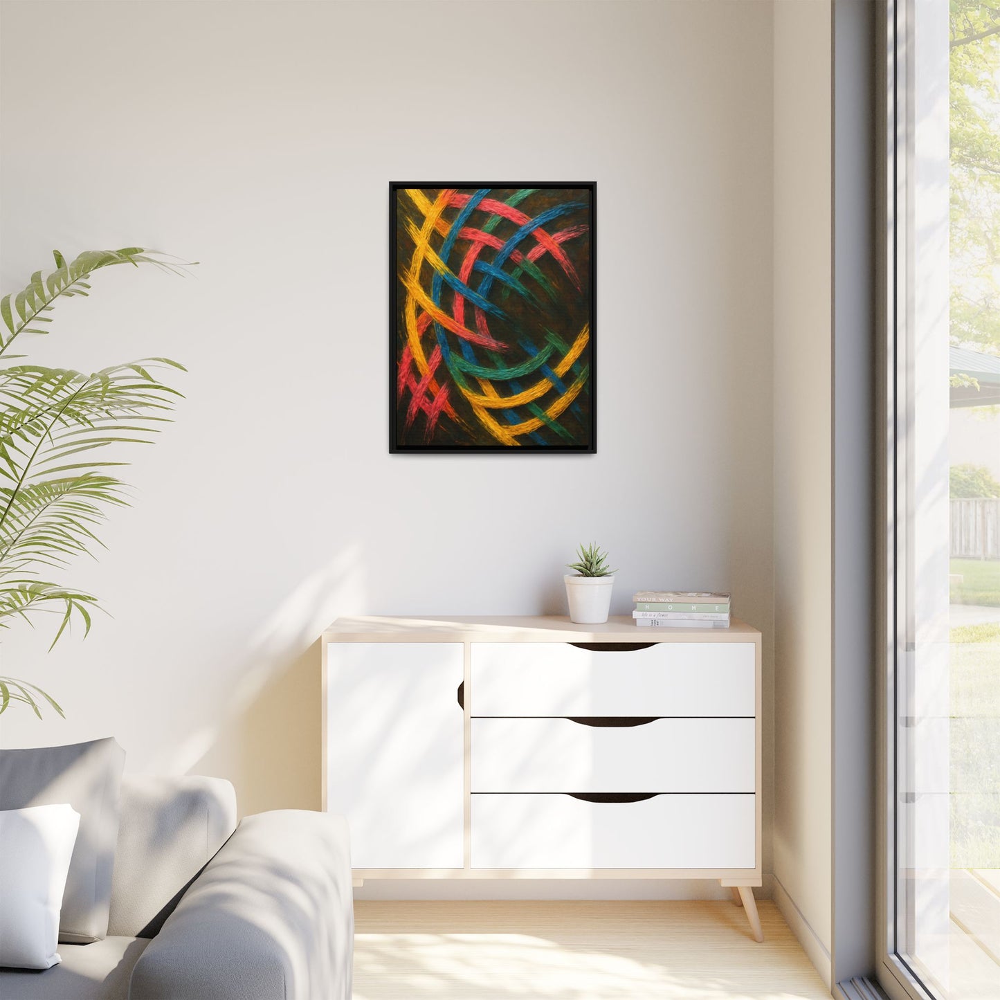 Multi-Color Wave Canvas Art - Weave Design