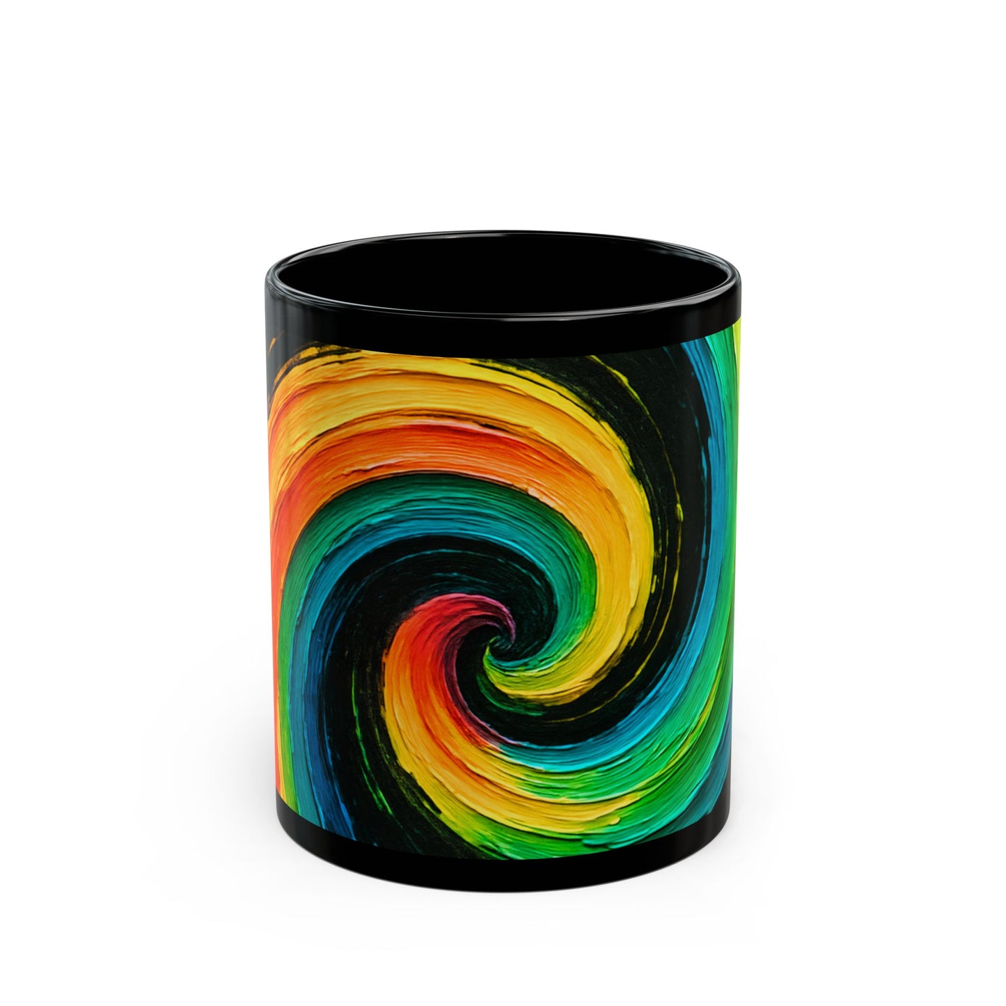Black Coffee Mug - Cyclone Design