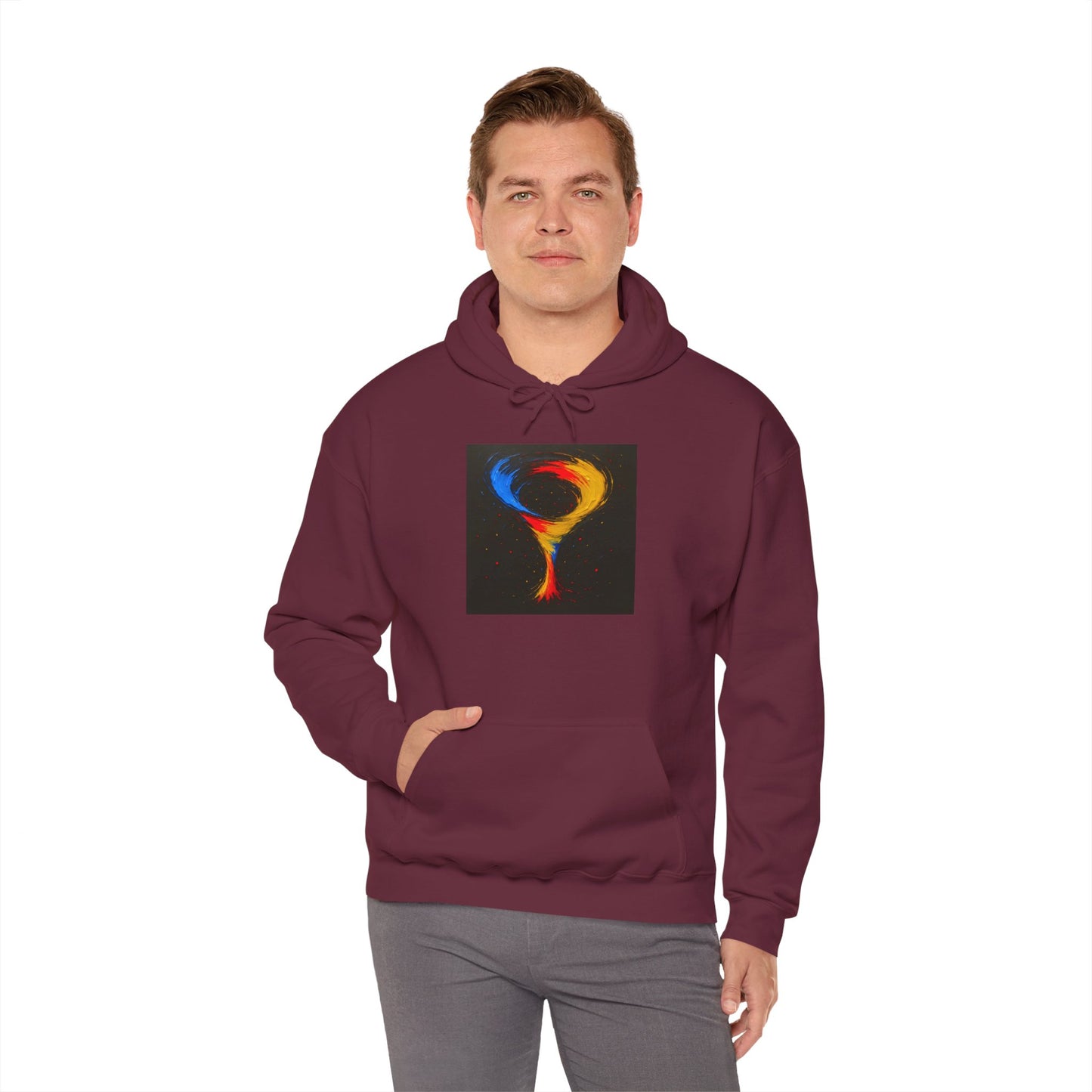 Cozy Unisex Art-Inspired Hooded Sweatshirt - cyclone Design