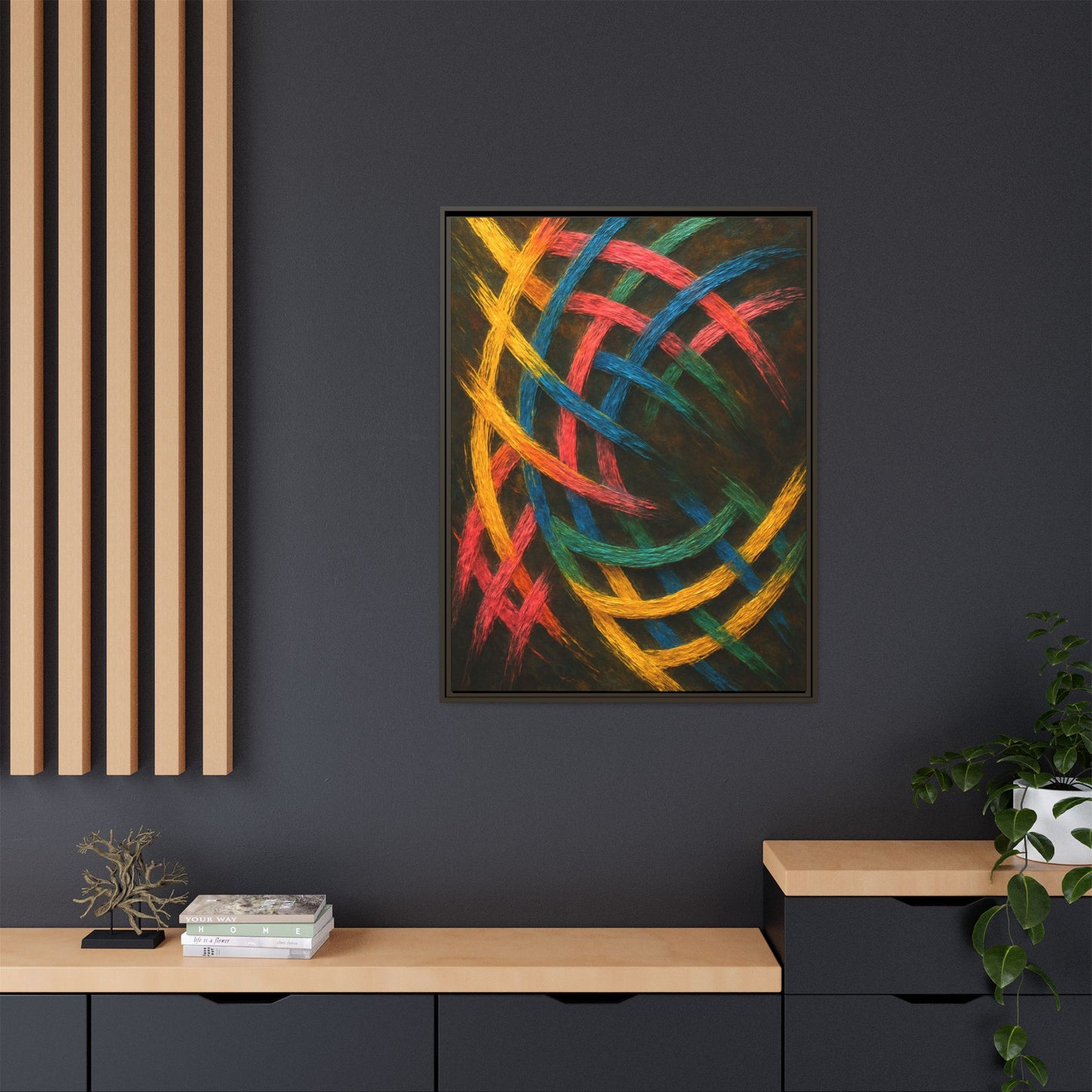 Multi-Color Wave Canvas Art - Weave Design