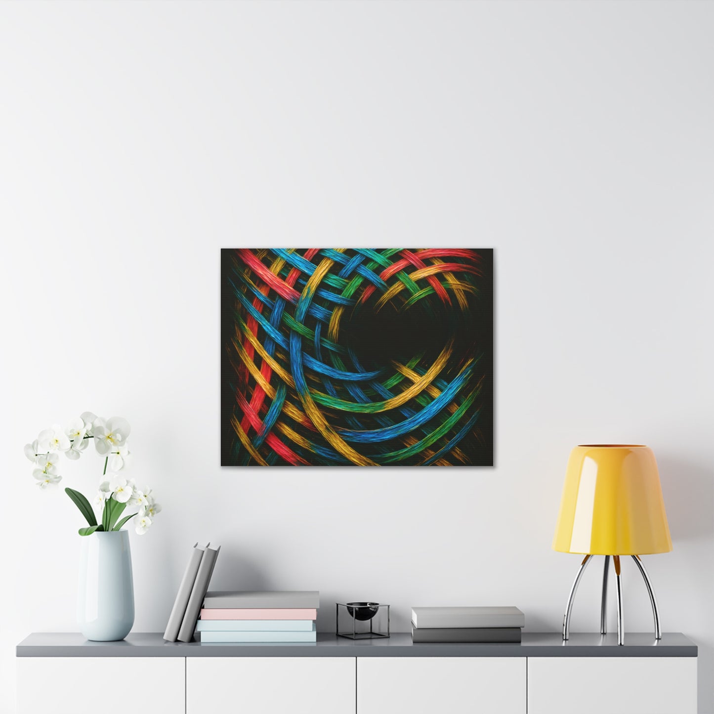 Vibrant Abstract Canvas Art - Weave Design