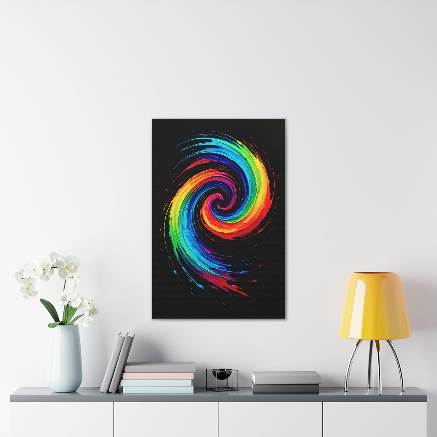 Colorful Swirl Canvas Art - Cyclone Design