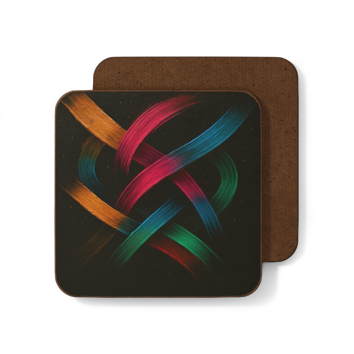 Vibrant Drink Coaster Set - Weave Design