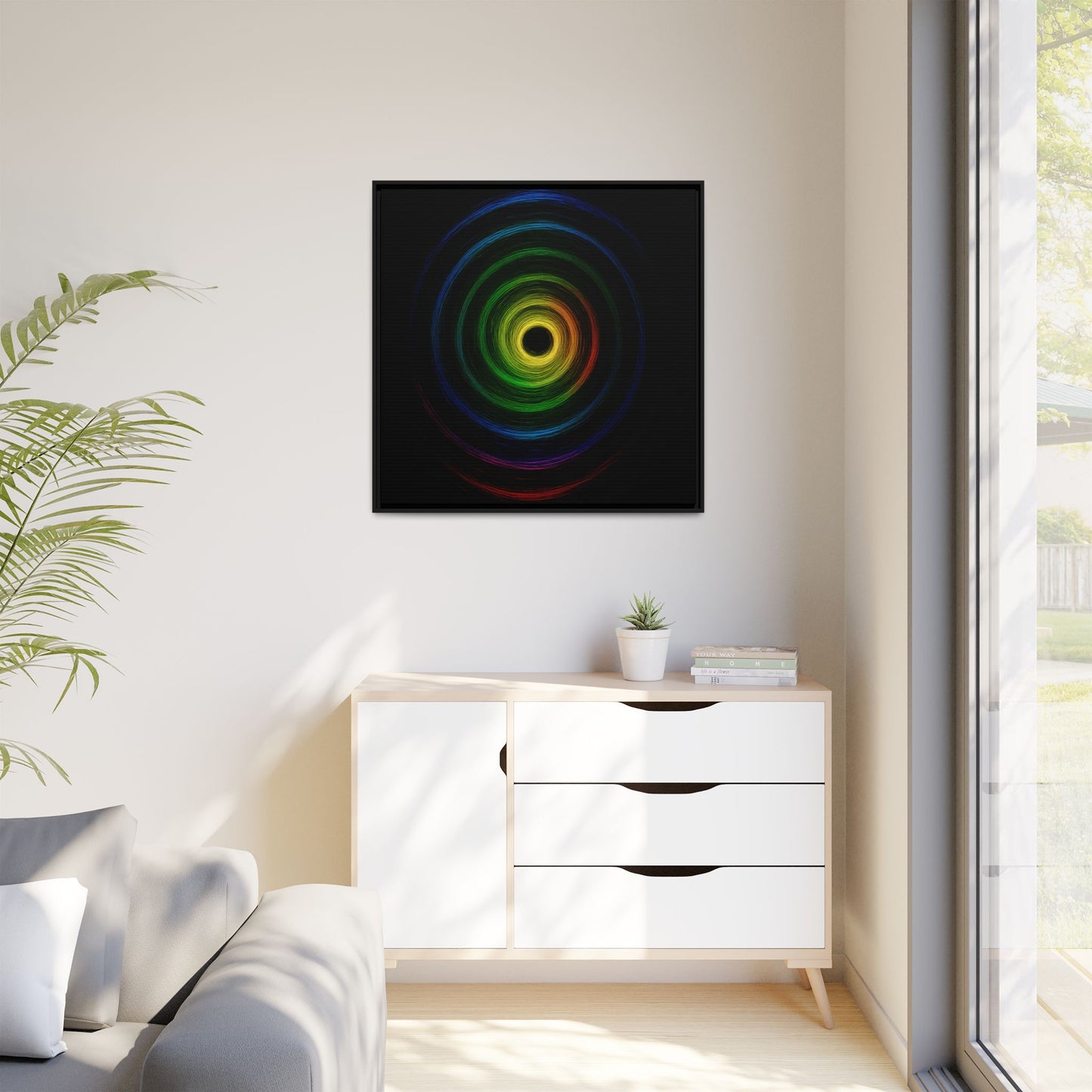 Framed Colorful Ripple Art Print - Cyclone Design