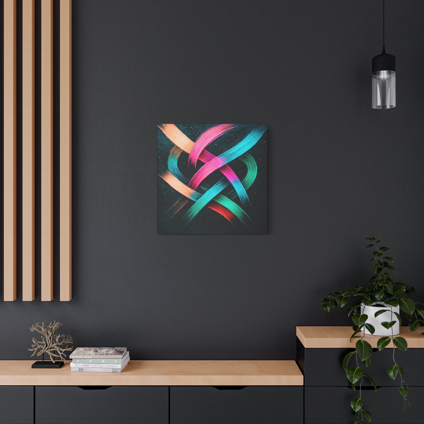 Colorful Abstract Canvas Art Print - Weave Design