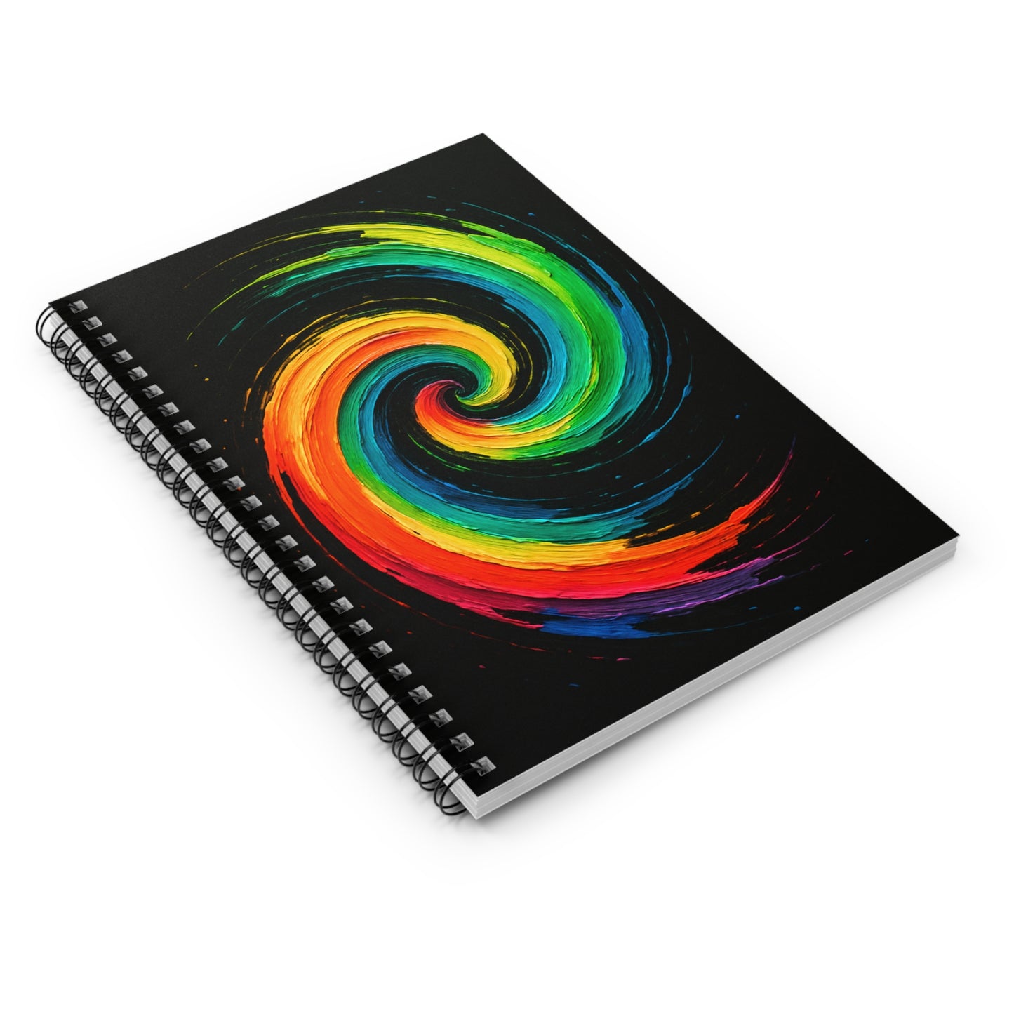 Vibrant Colorful Spiral Notebook - Cyclone Design