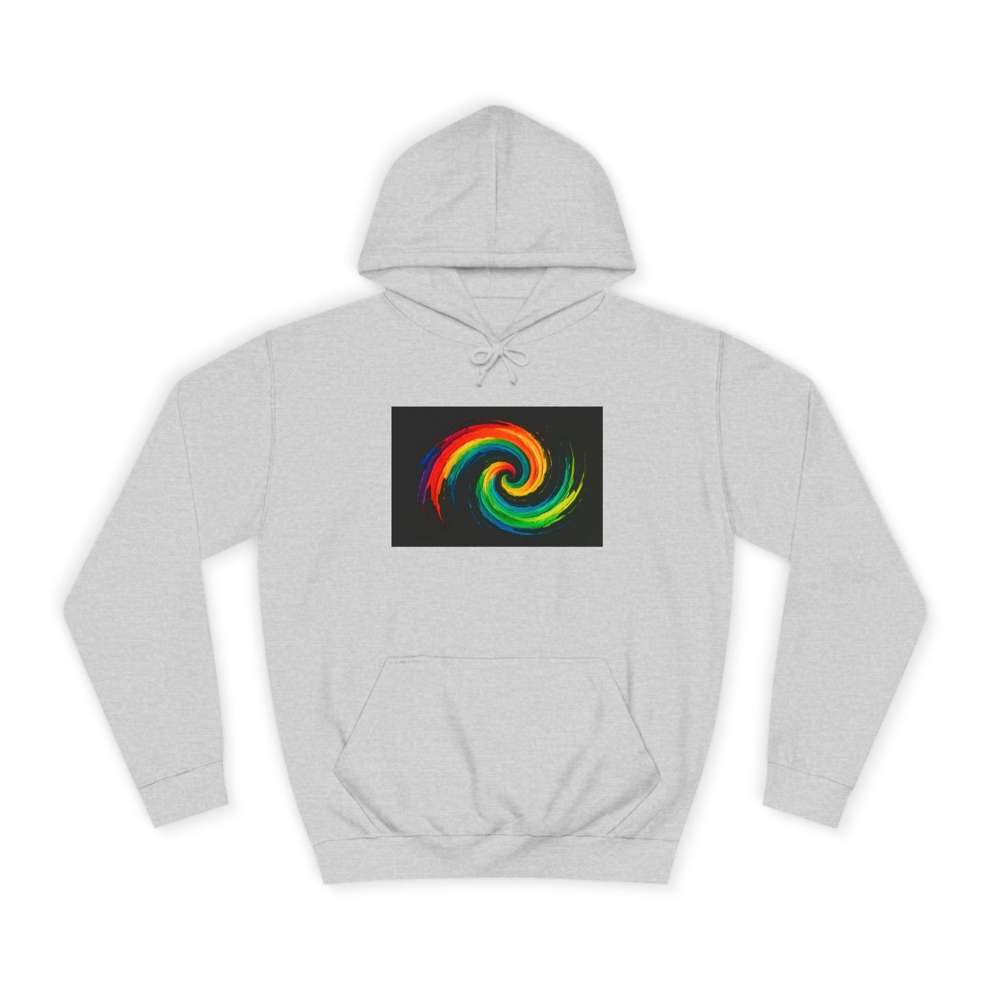 Unisex Vibrant Swirl College Hoodie - Cyclone Design