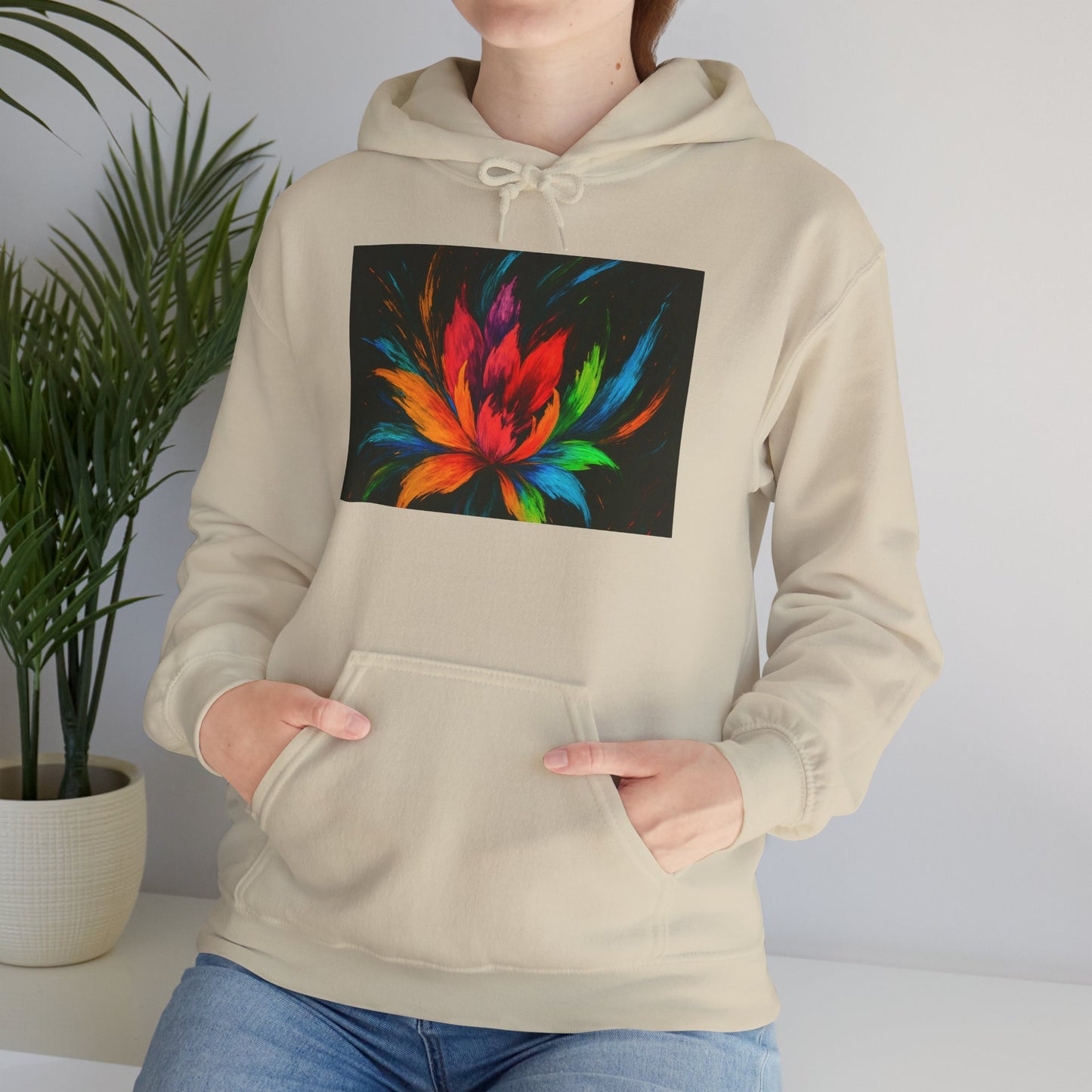 Colorful Lotus Hooded Sweatshirt - Melt Design