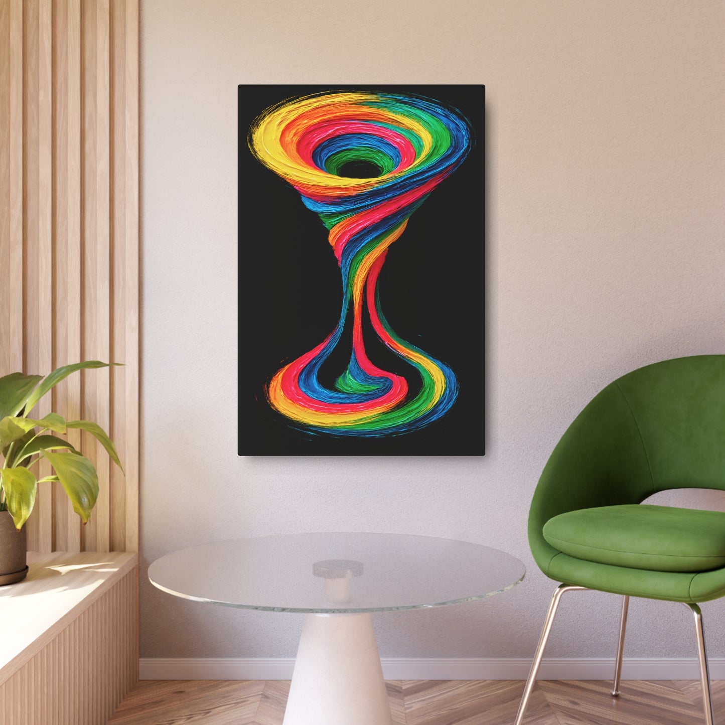 Colorful Swirl Metal Art - Cyclone Design
