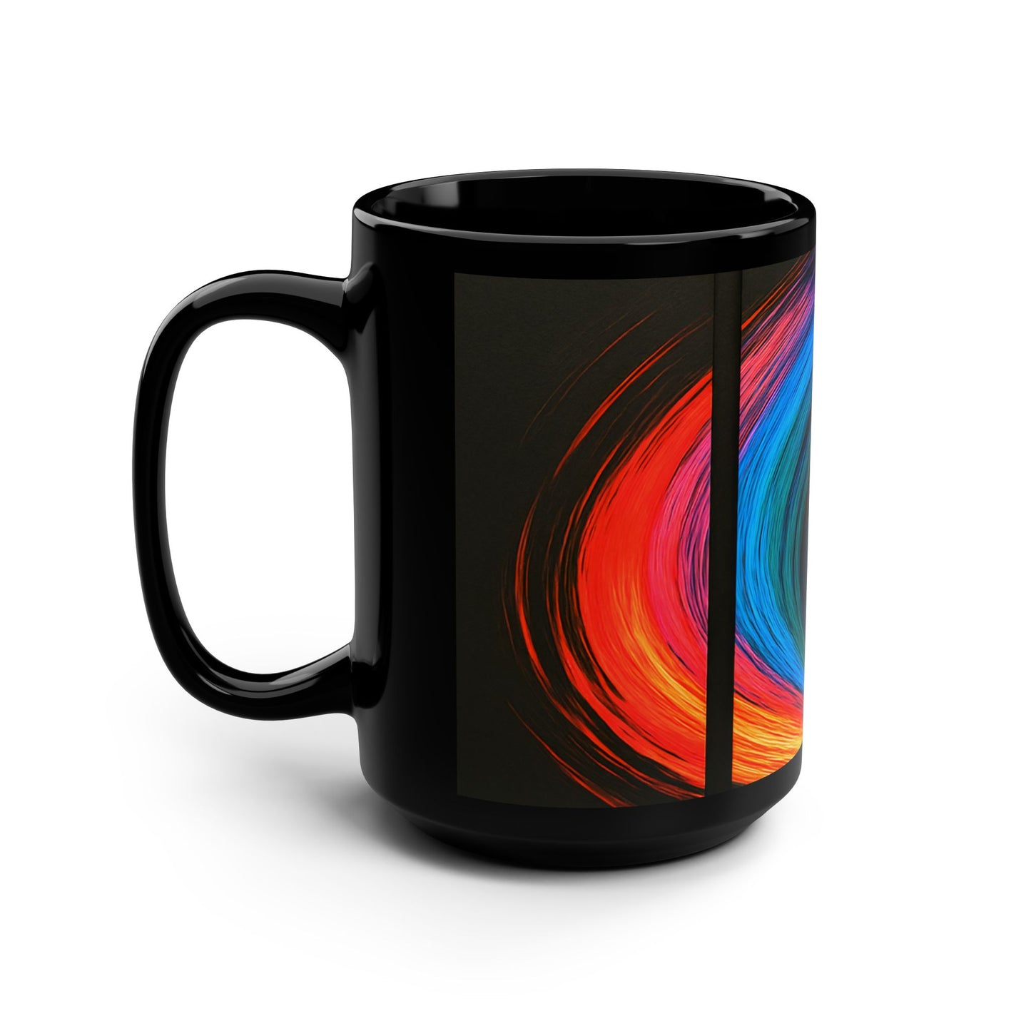 Colorful Swirl Ceramic Coffee Black Mug - Weave Design