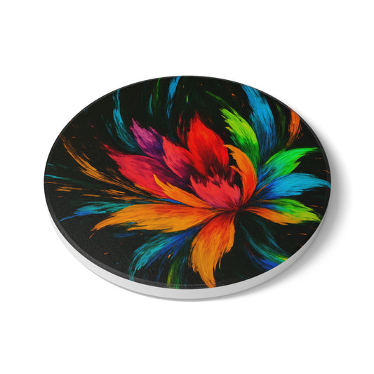 Vibrant Floral Ceramic Coaster - Melt Design