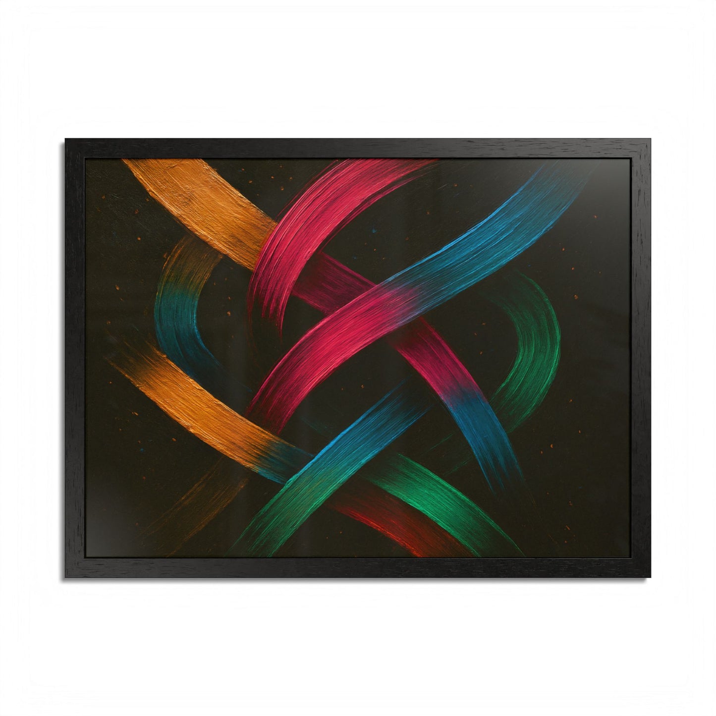 Vibrant Wooden Framed  Gallery Wall Art - Weave Design