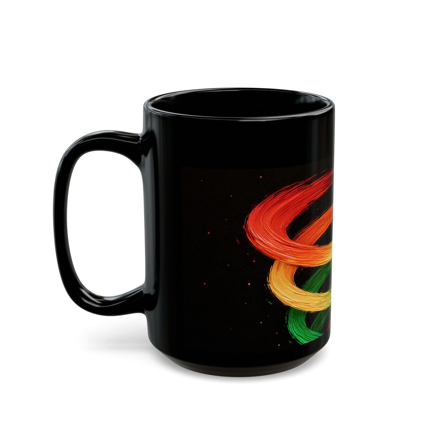 Colorful Swirl Black Mug - Cyclone Design