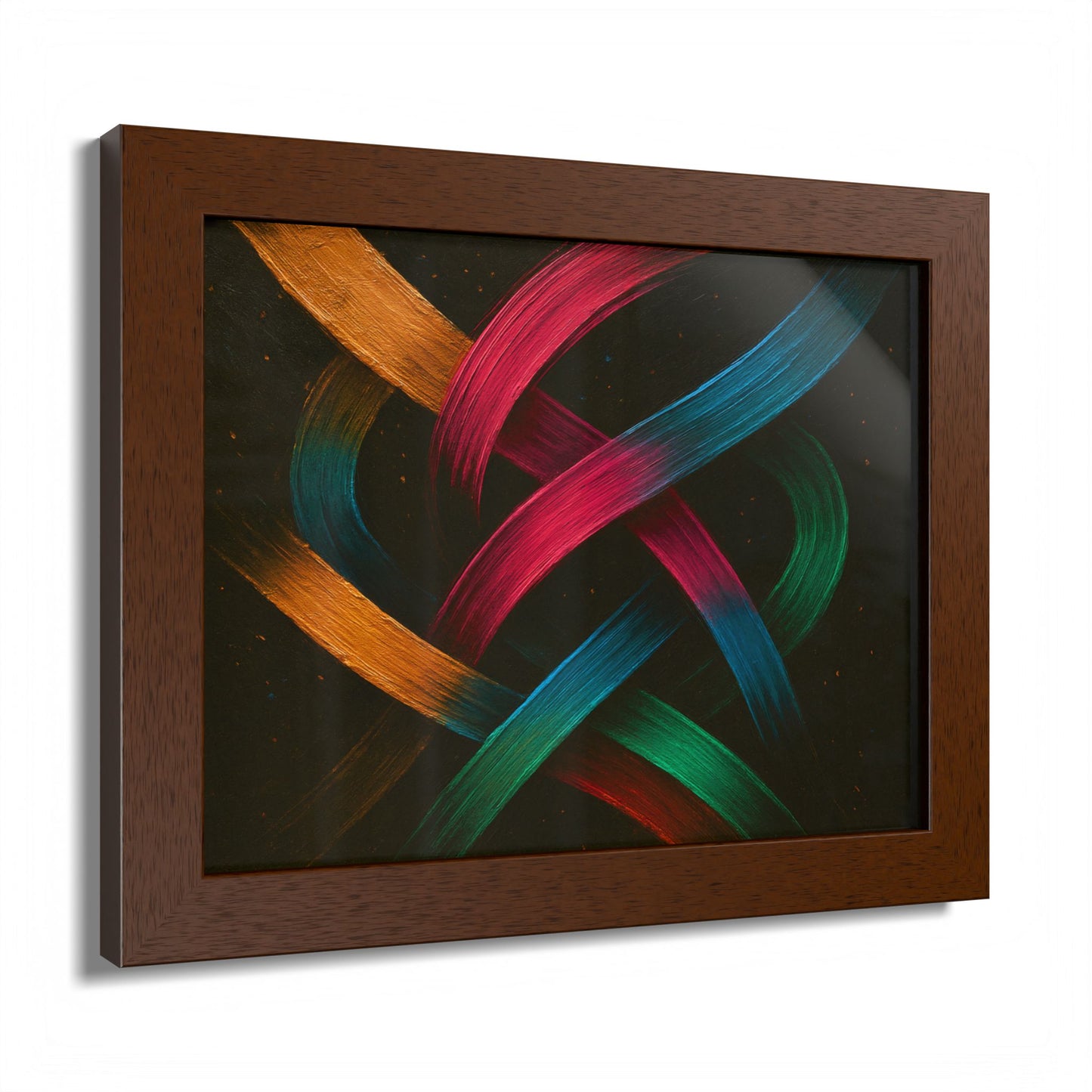 Vibrant Wooden Framed  Gallery Wall Art - Weave Design