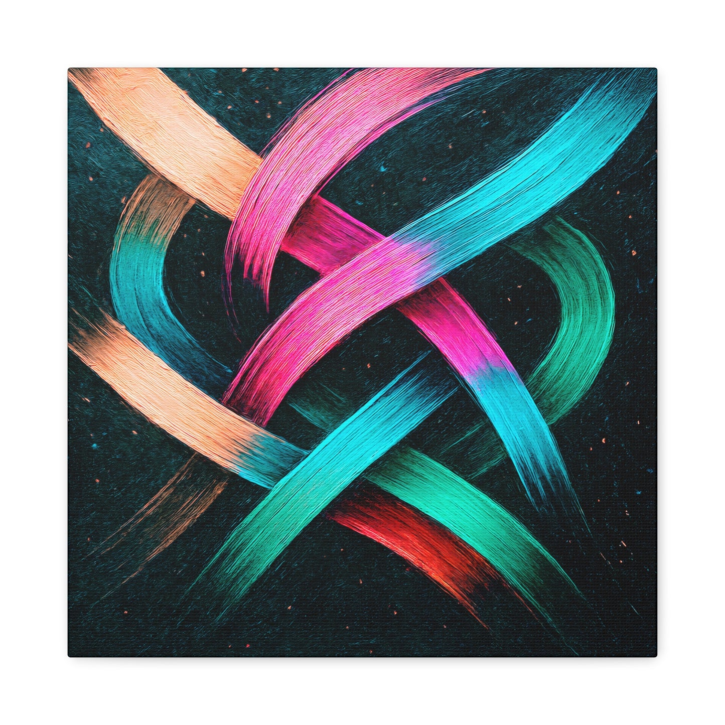 Colorful Abstract Canvas Art Print - Weave Design