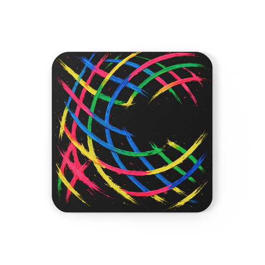 Colorful Artistic Cork Back Coaster - Weave Design