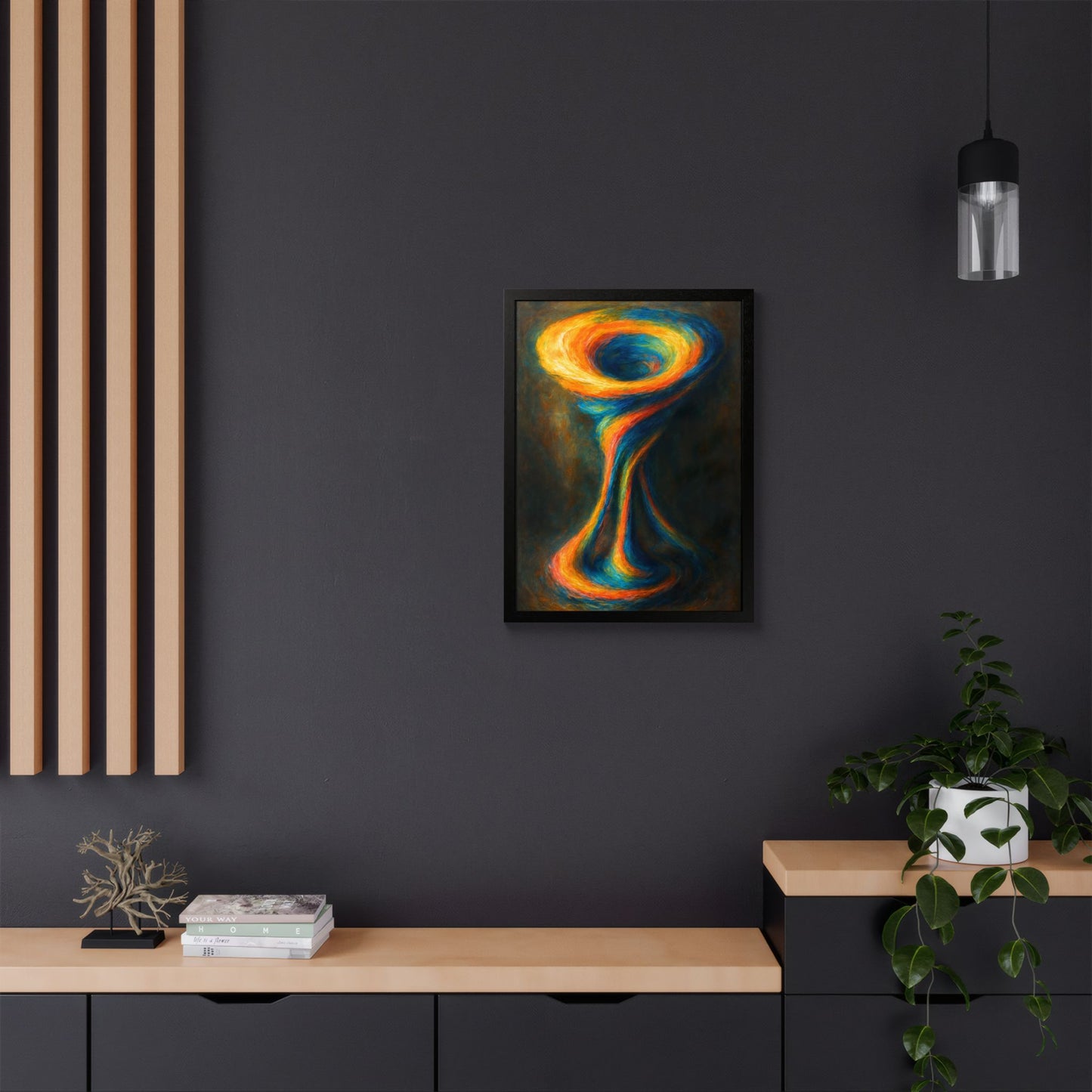 Multi-Color Wooden Framed Art Print - Cyclone Design