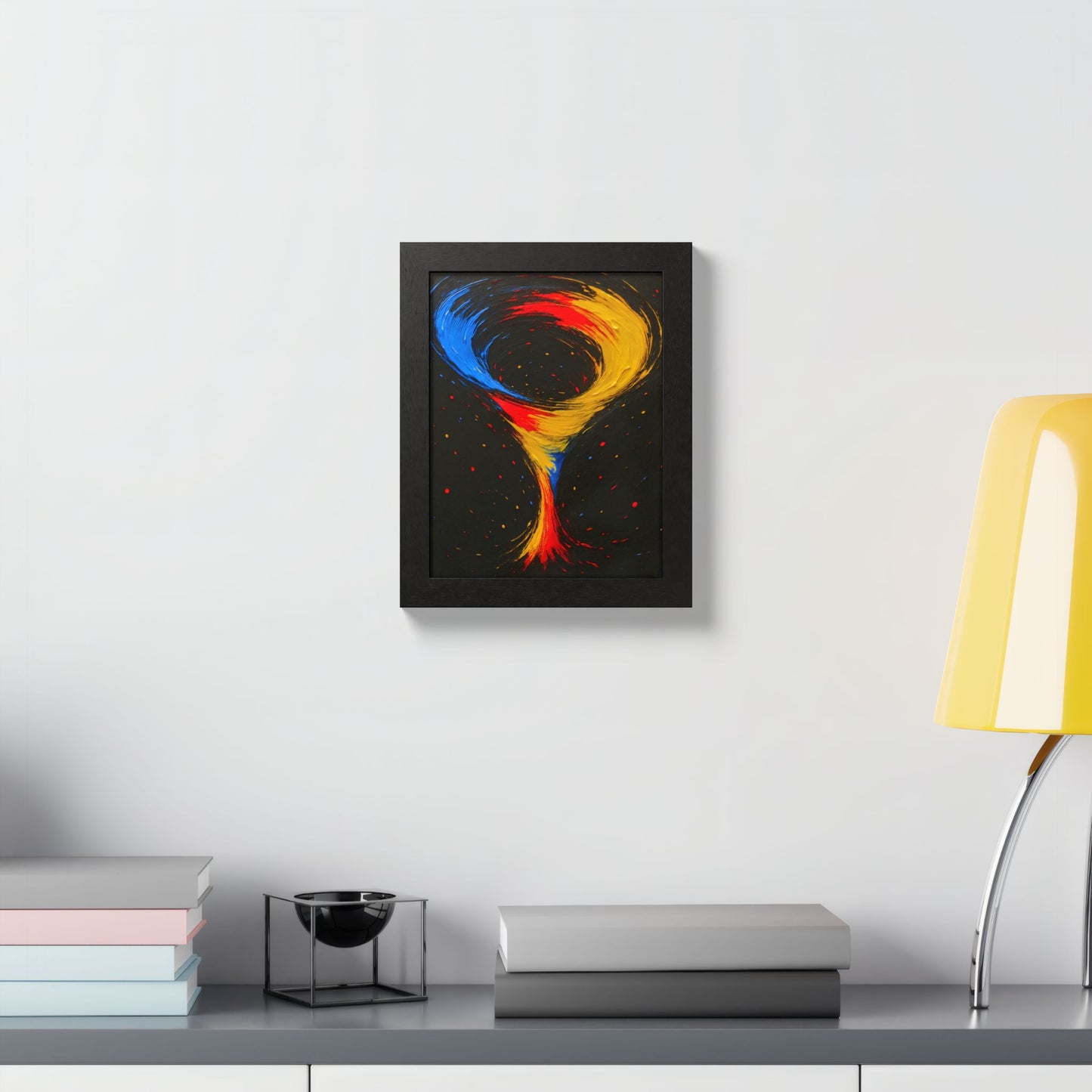 Vibrant Tornado Wooden Framed Wall Art - Cyclone Design