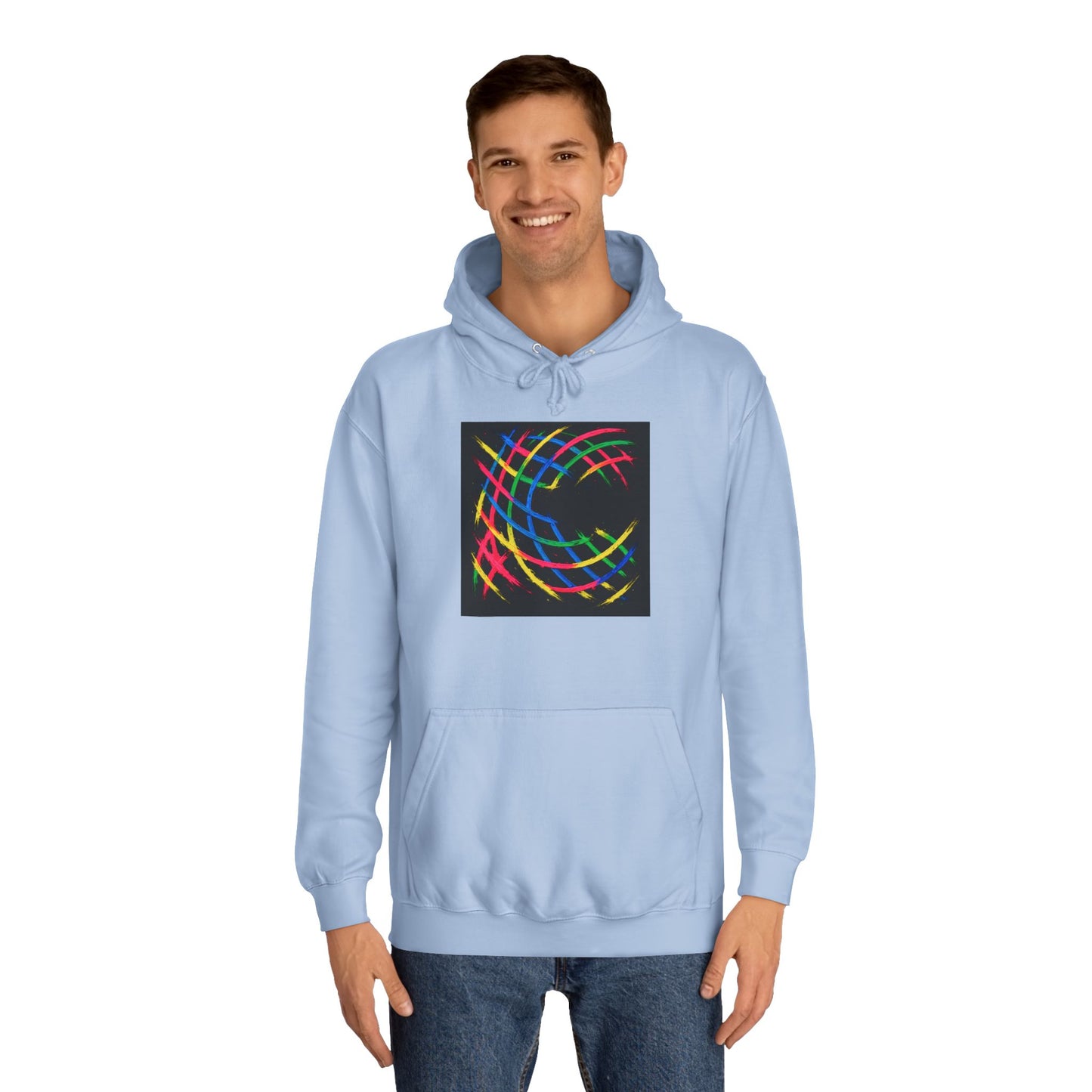 Vibrant Abstract Hooded Sweatshirt - Weave Design