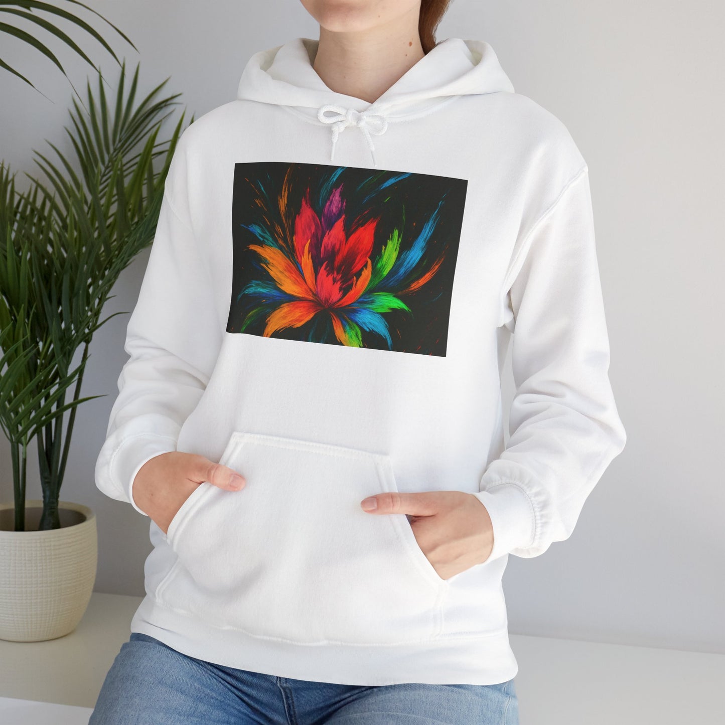 Colorful Lotus Hooded Sweatshirt - Melt Design