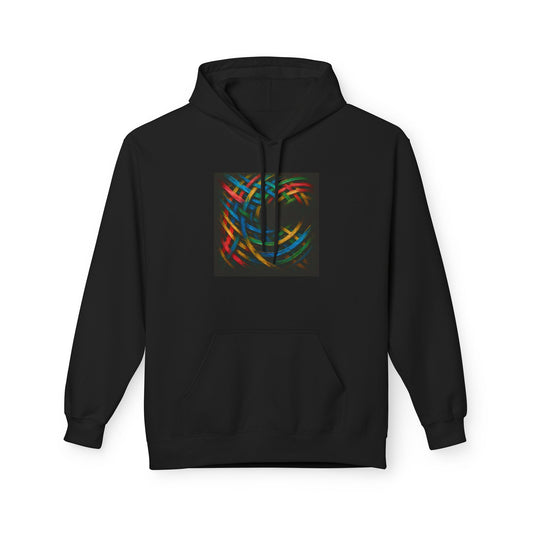 Colorful Abstract Fleece Hoodie for Cozy Style - Weave Design