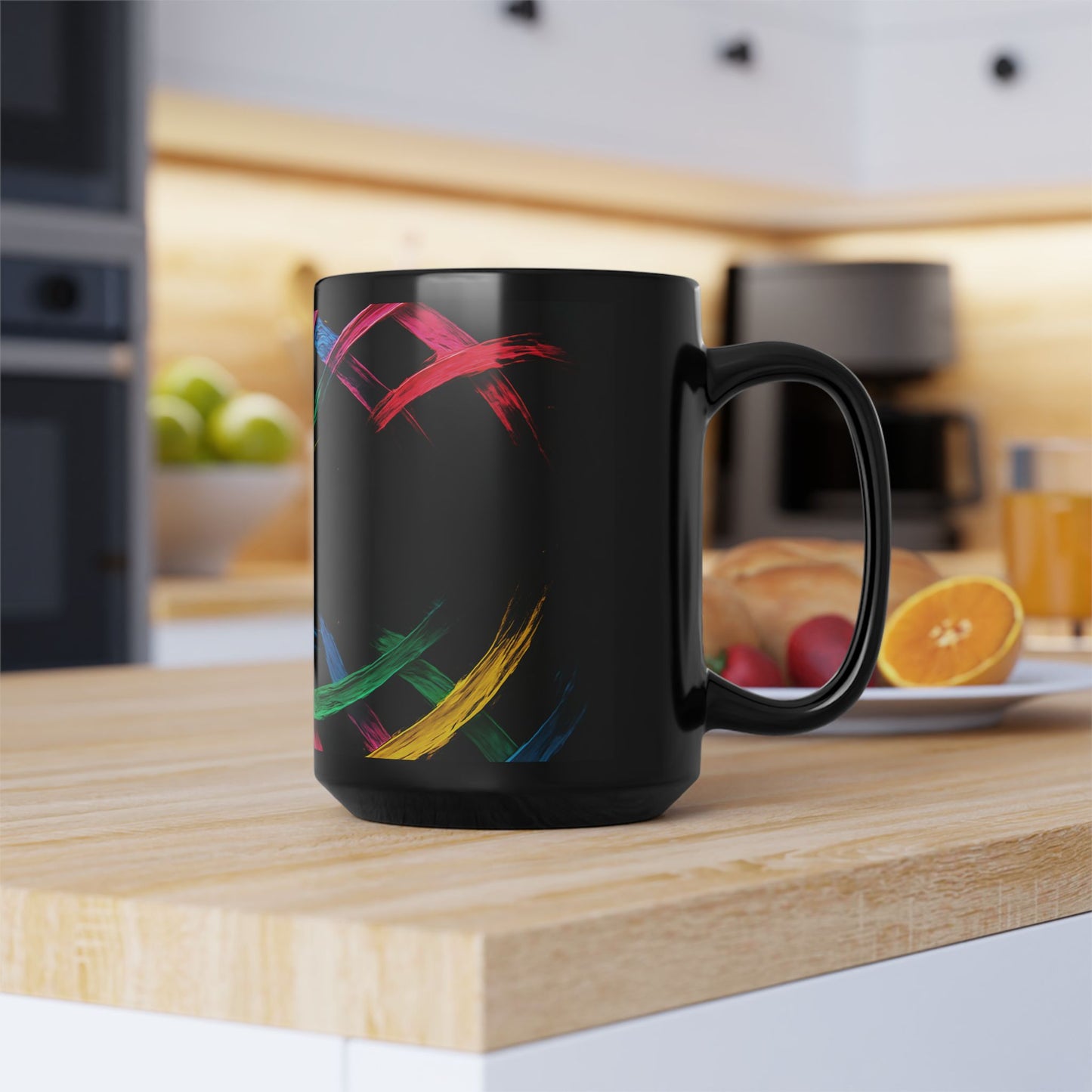 Chromatic Weave Black Mug